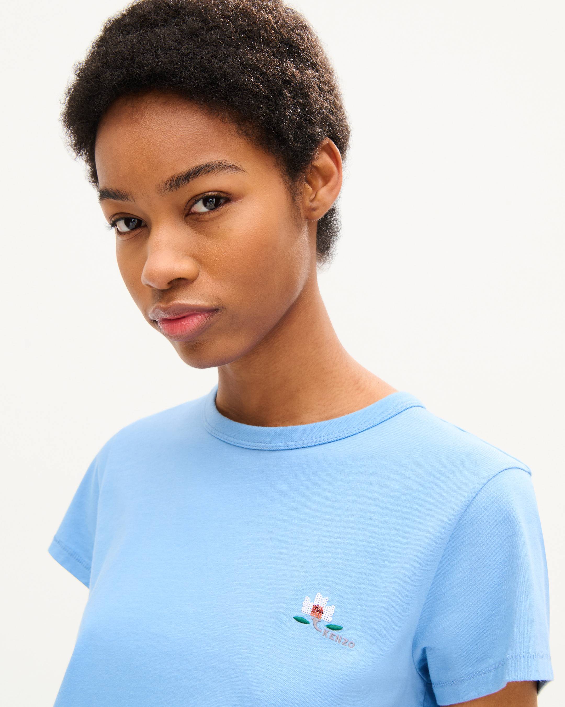 'KENZO Ikat Flower' embroidered T-shirt in cotton