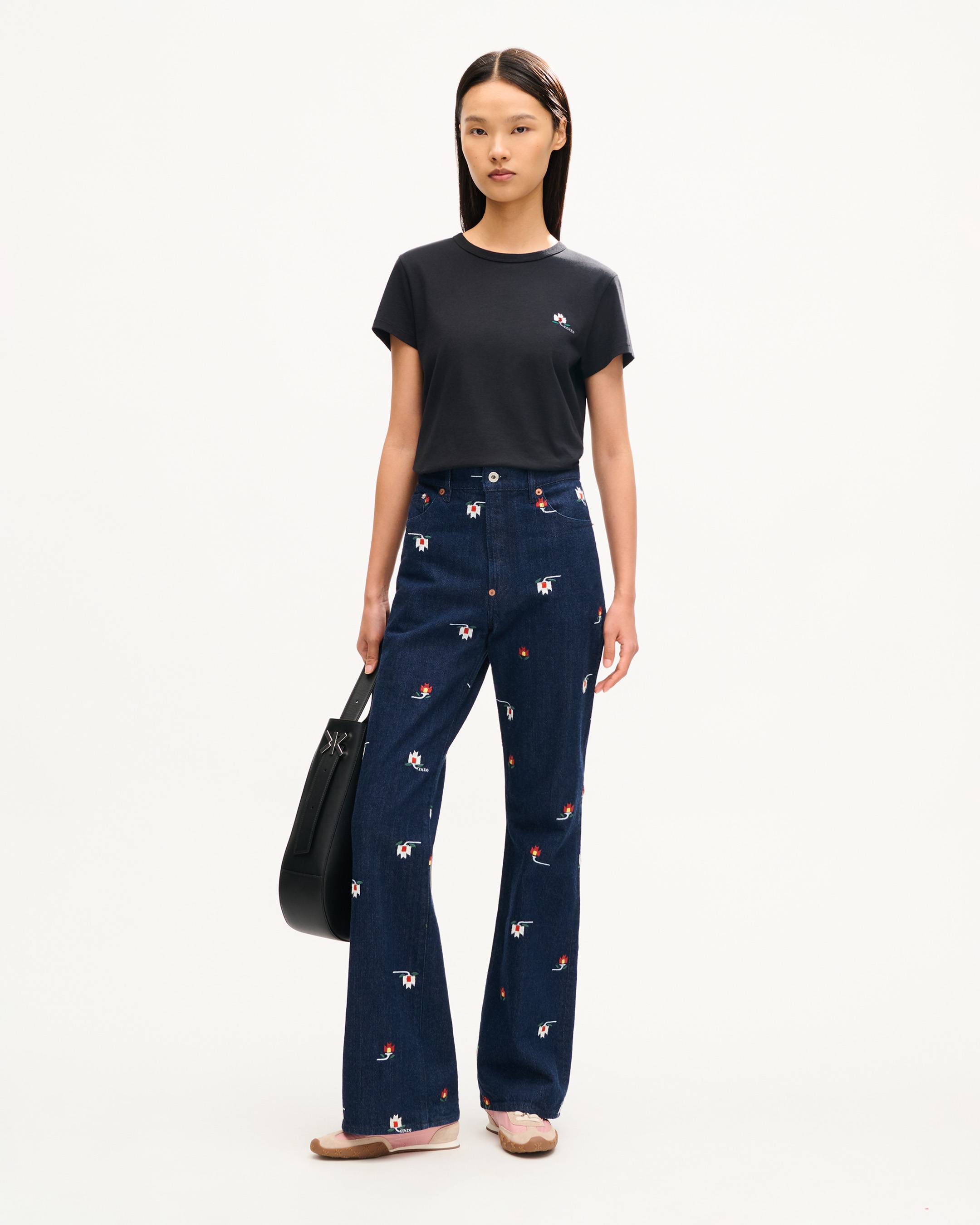 'KENZO Ikat Flower' embroidered T-shirt in cotton