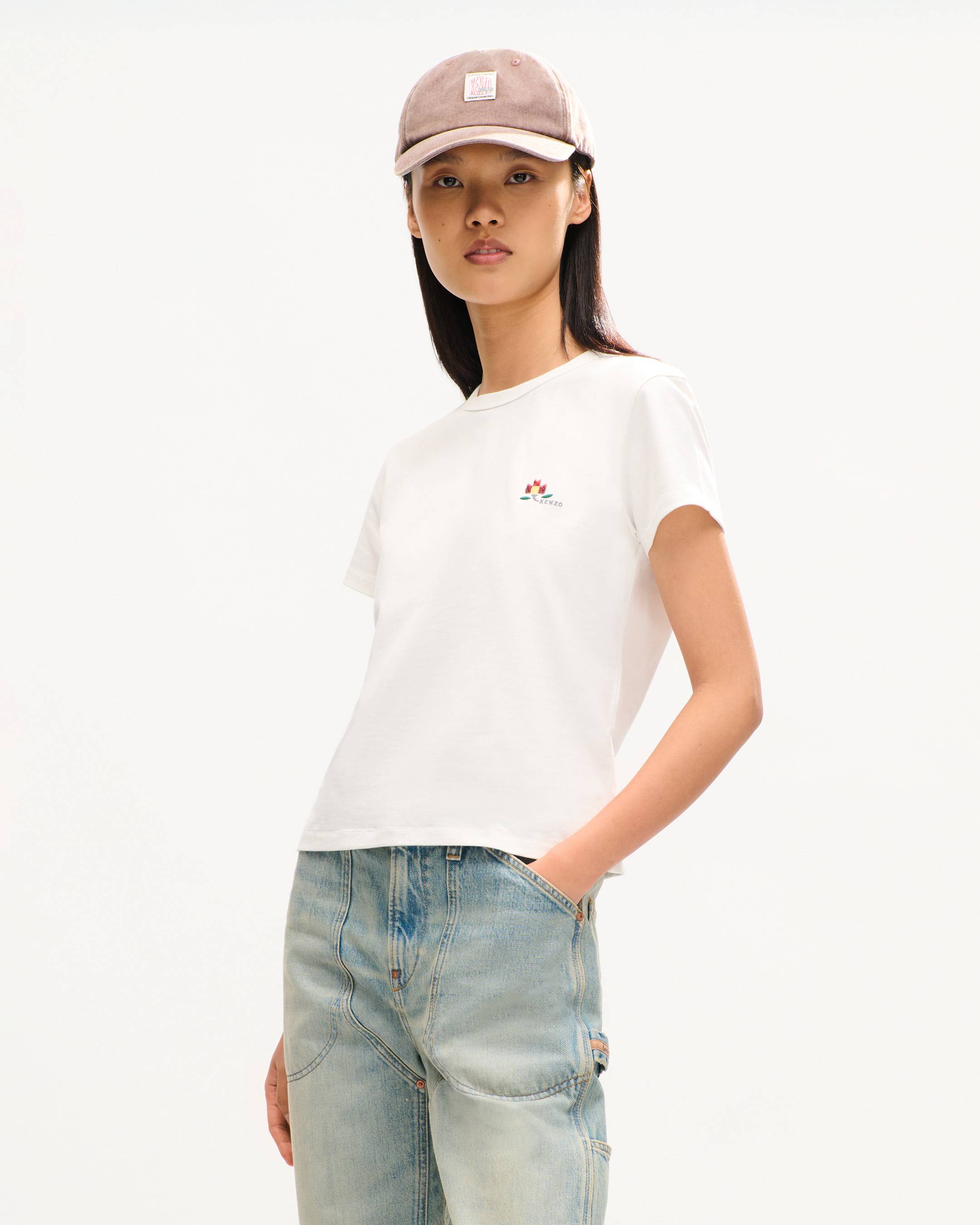 'KENZO Ikat Flower' embroidered T-shirt in cotton