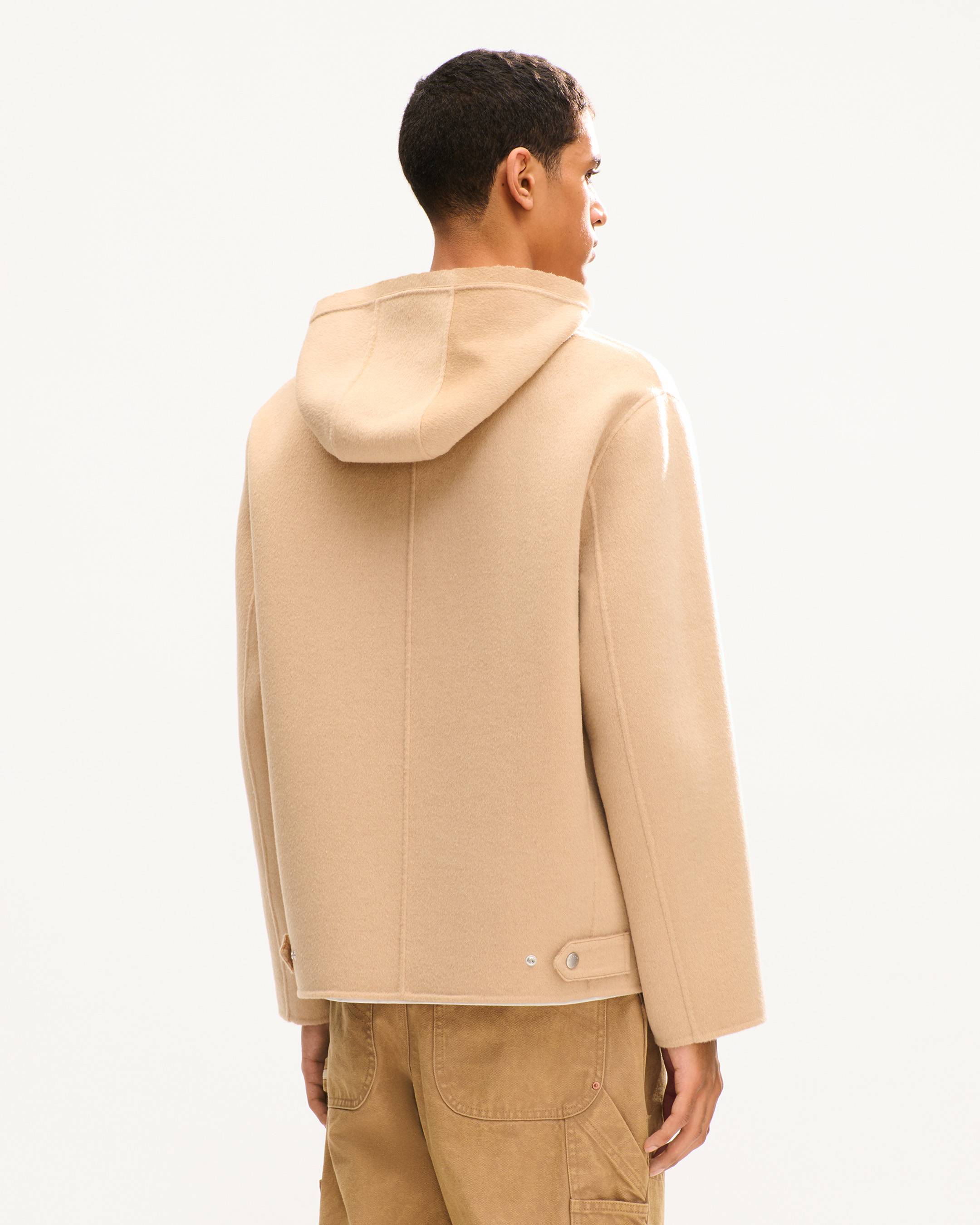 Blouson &agrave; capuche 'Kenzogram' en laine m&eacute;lang&eacute;e