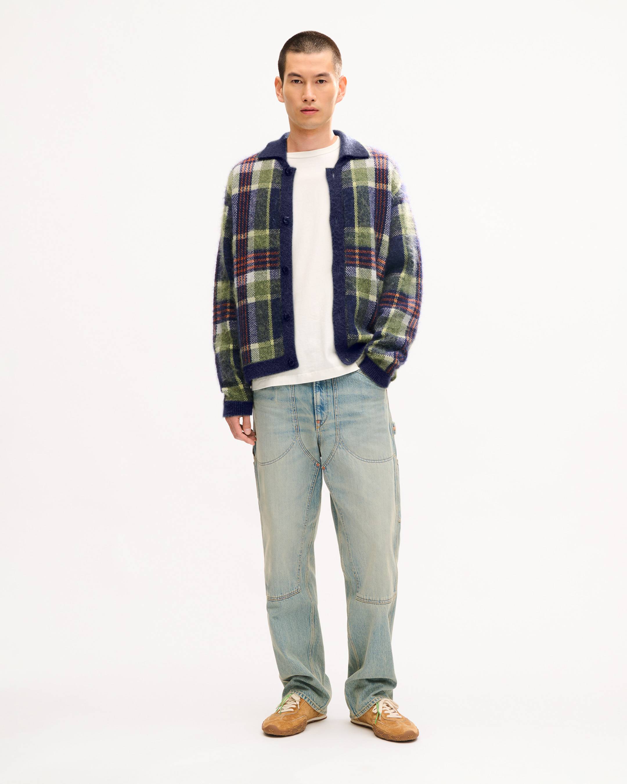 Cardigan 'KENZO Checks' en alpaga m&eacute;lang&eacute;