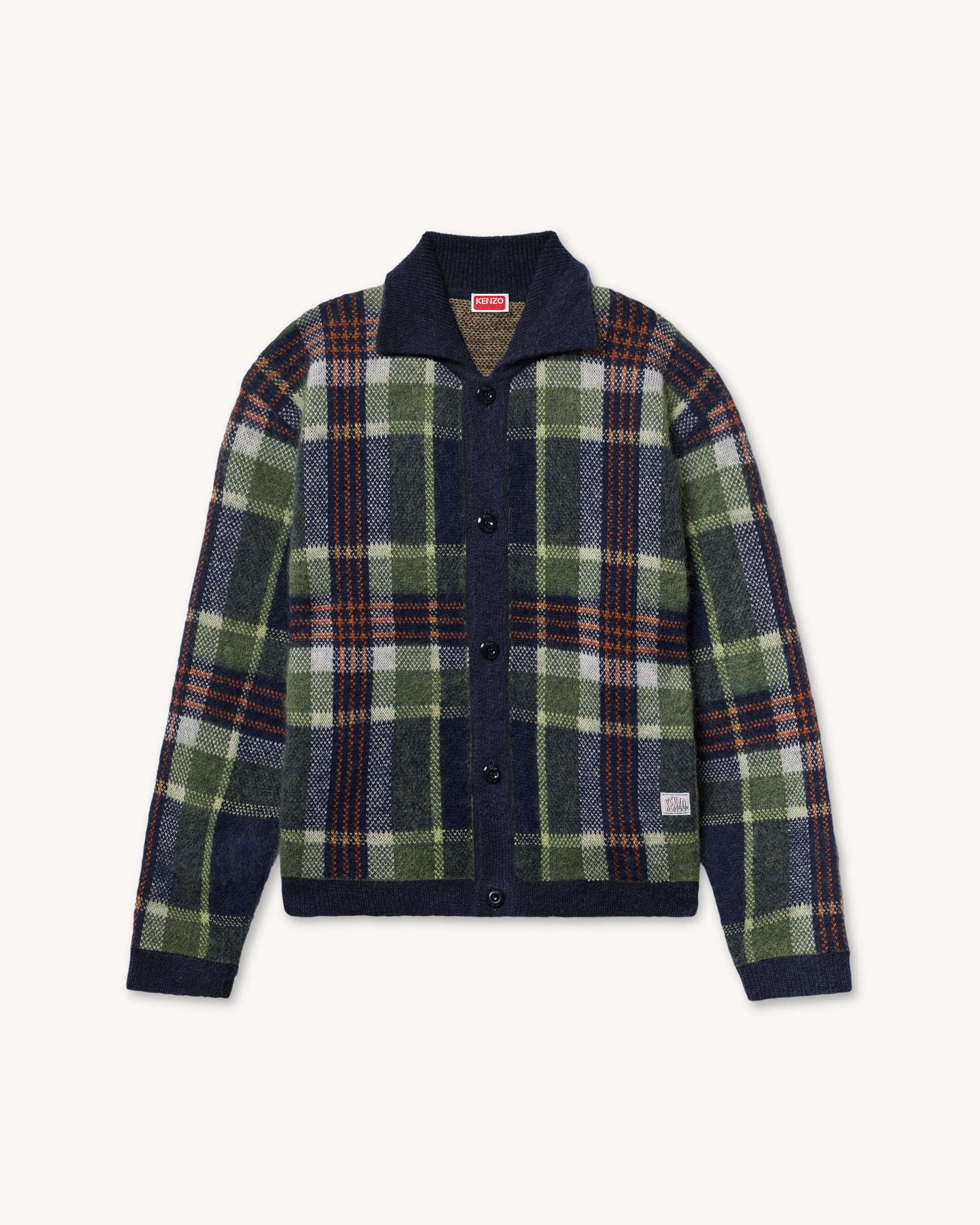 Cardigan 'KENZO Checks' en alpaga m&eacute;lang&eacute;