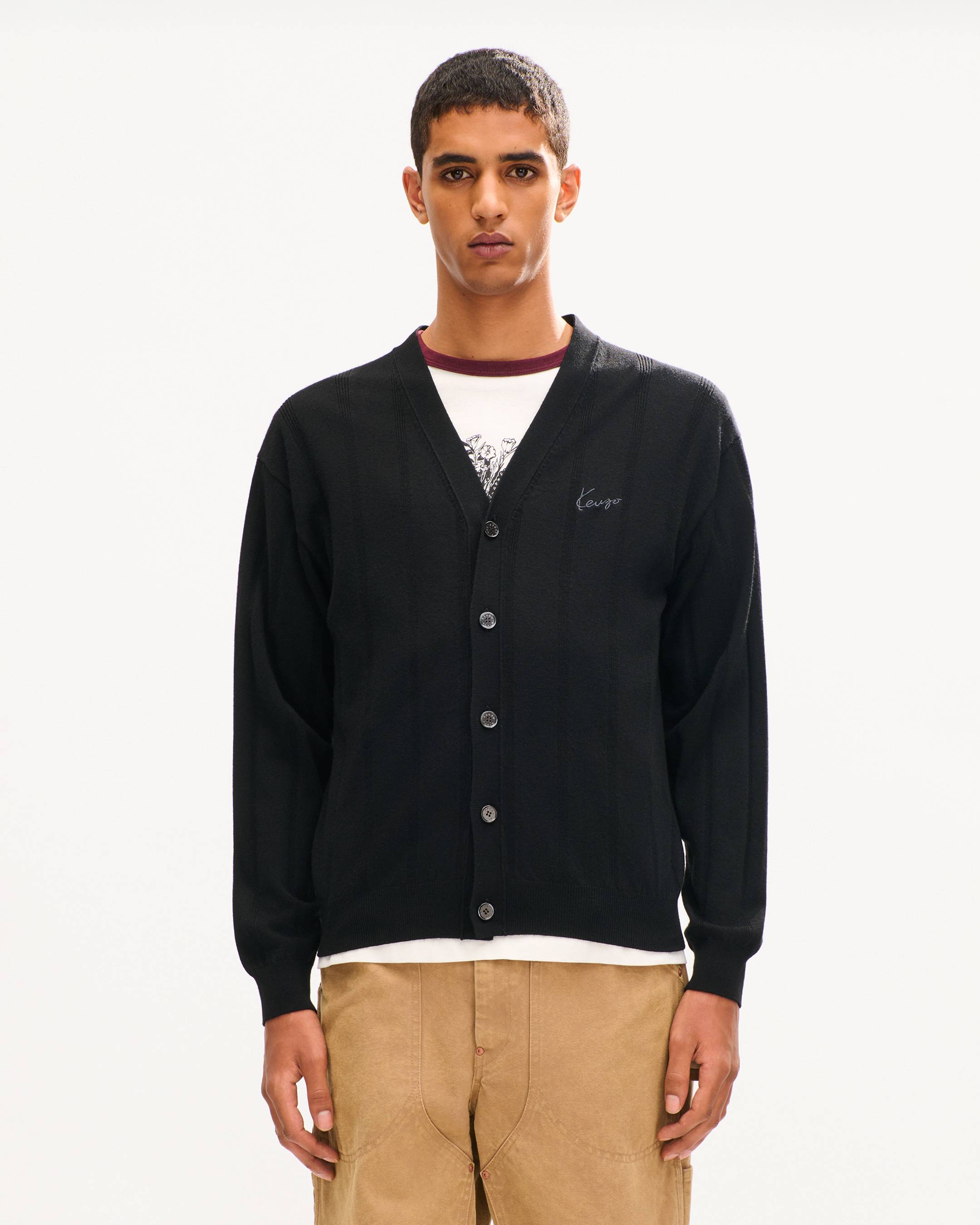 Cardigan 'KENZO Signature' en laine m&eacute;rinos