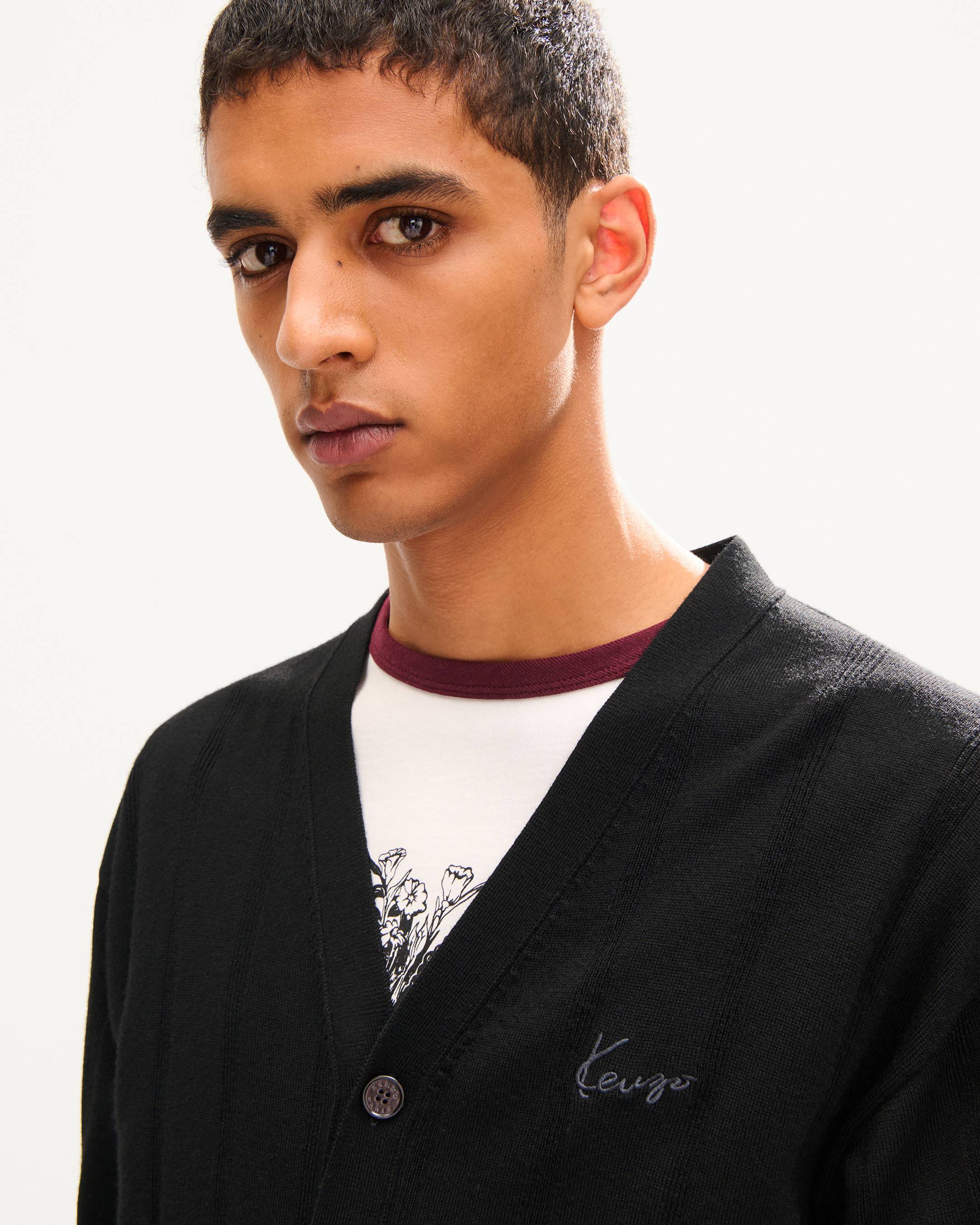 Cardigan 'KENZO Signature' en laine m&eacute;rinos