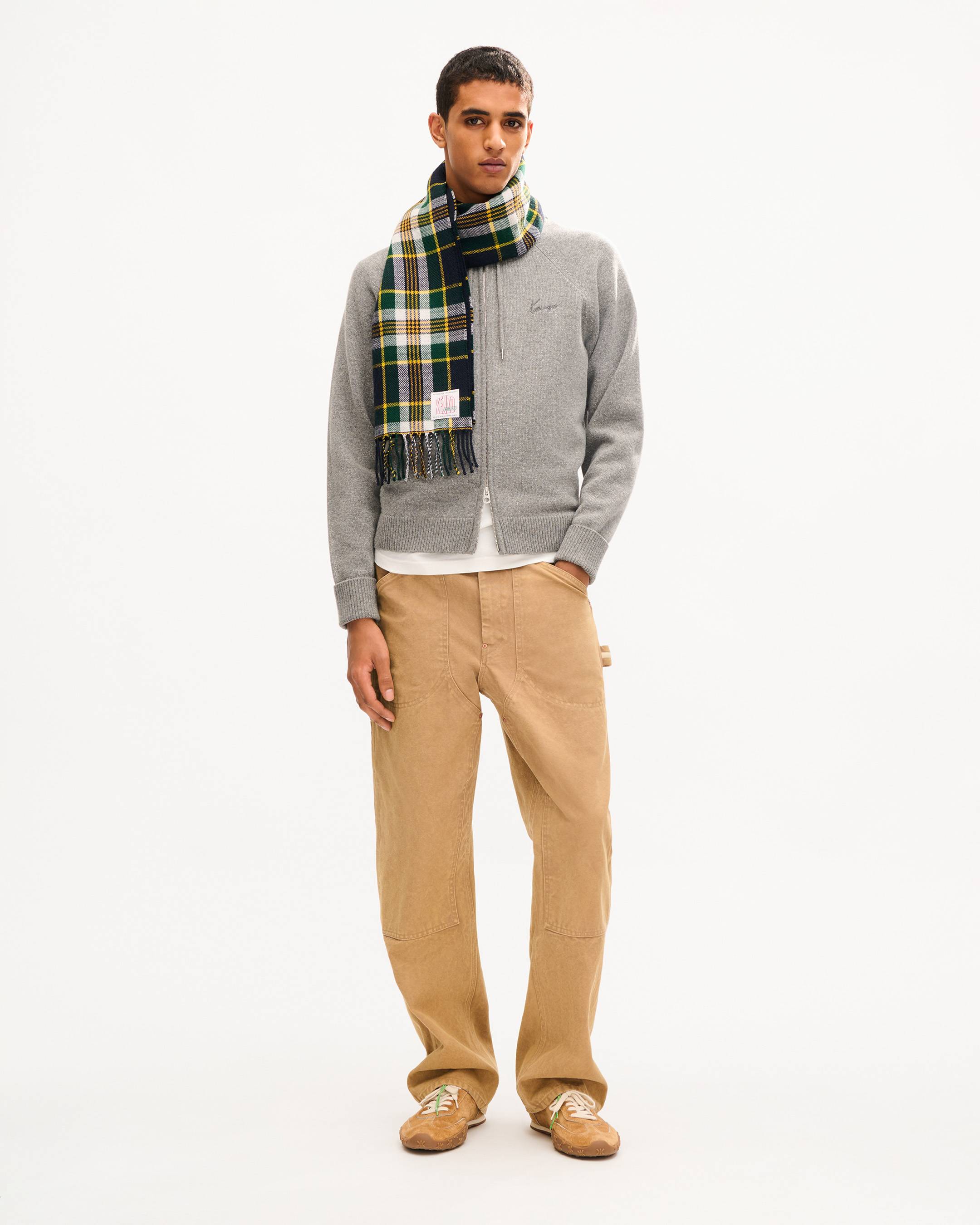 Felpa con cappuccio e cerniera in lana 'KENZO Signature'