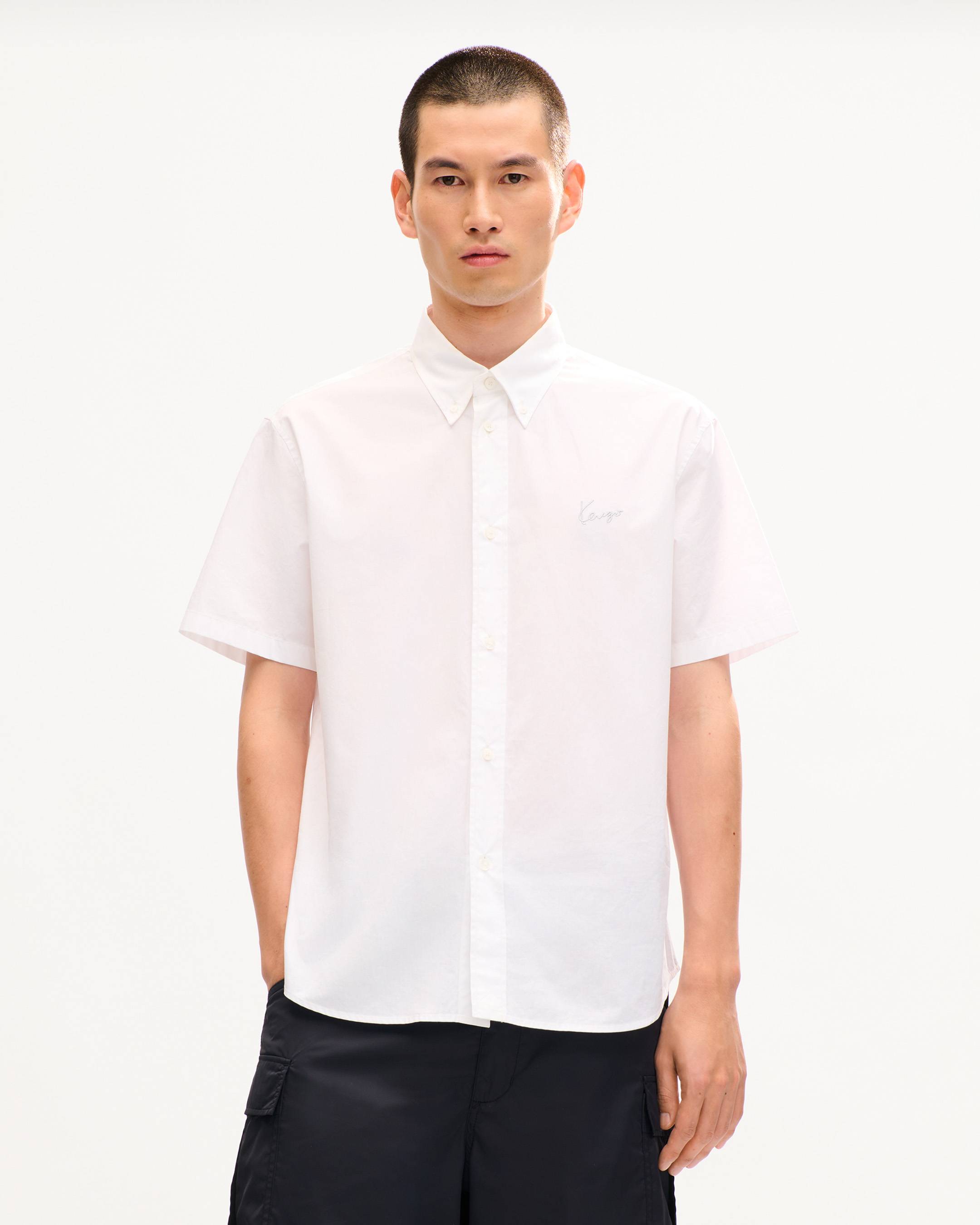 Camicia casual a maniche corte in cotone 'KENZO Signature'