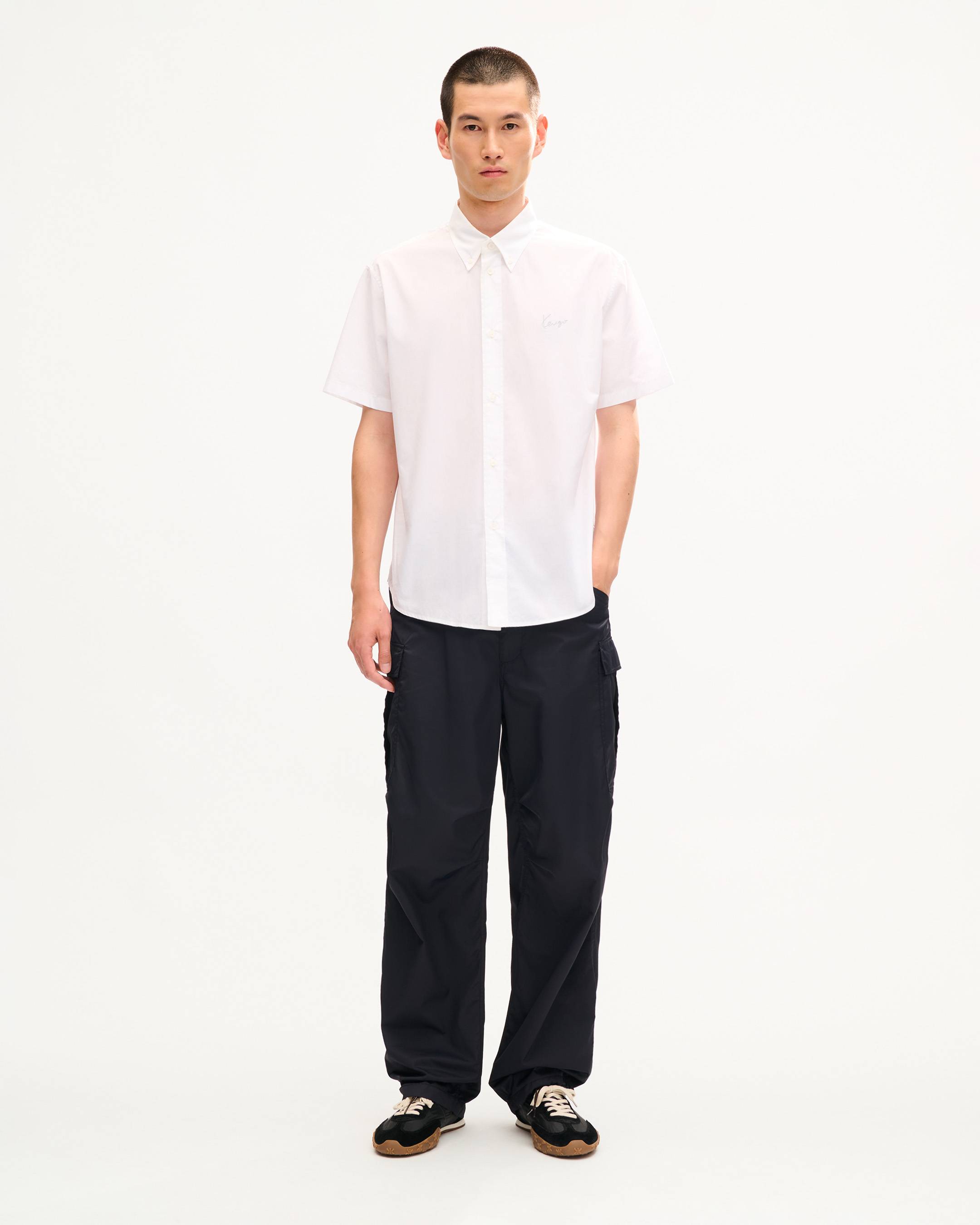 Camicia casual a maniche corte in cotone 'KENZO Signature'