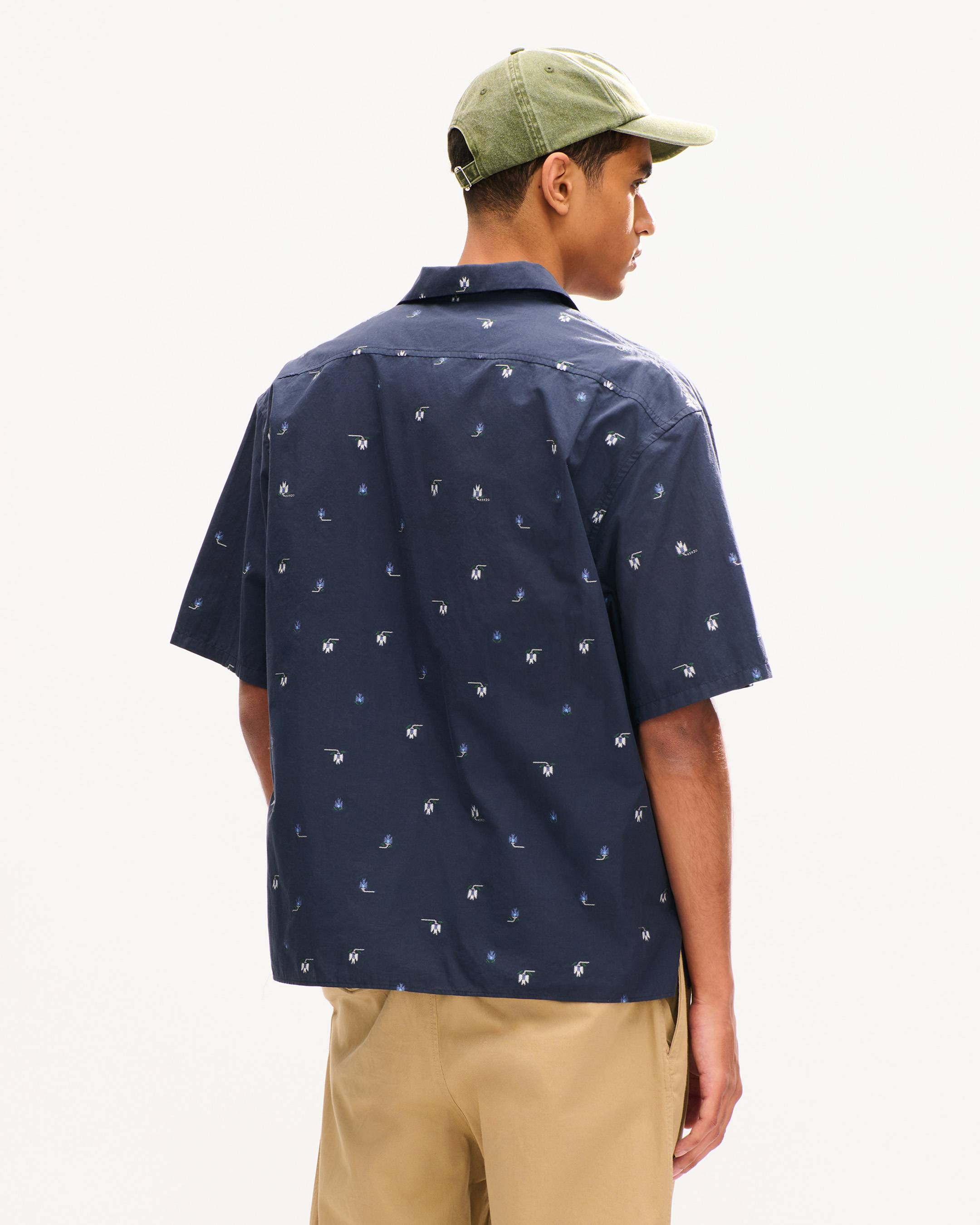 Camicia hawaiana a maniche corte in cotone 'KENZO Ikat Flower'