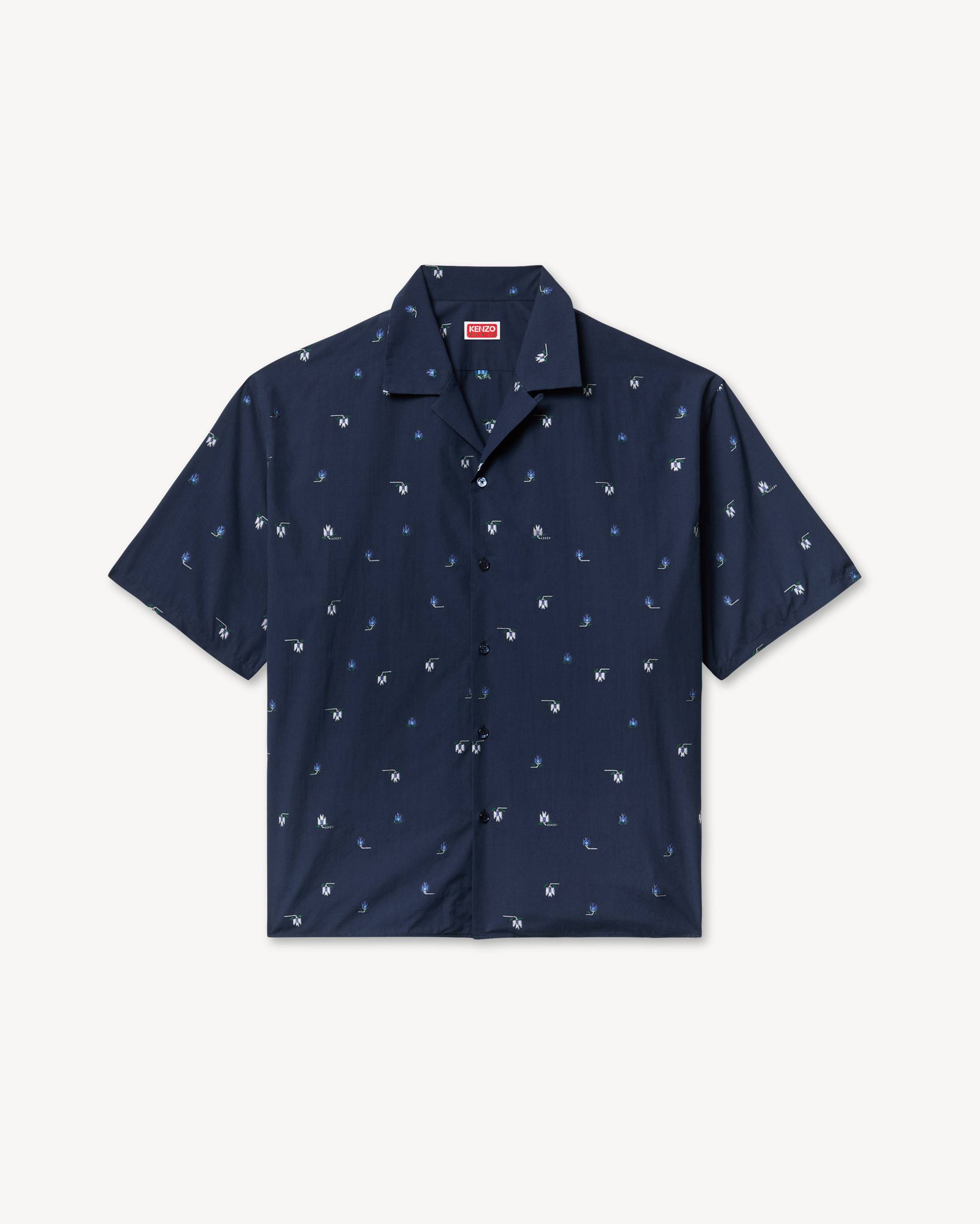 Camicia hawaiana a maniche corte in cotone 'KENZO Ikat Flower'