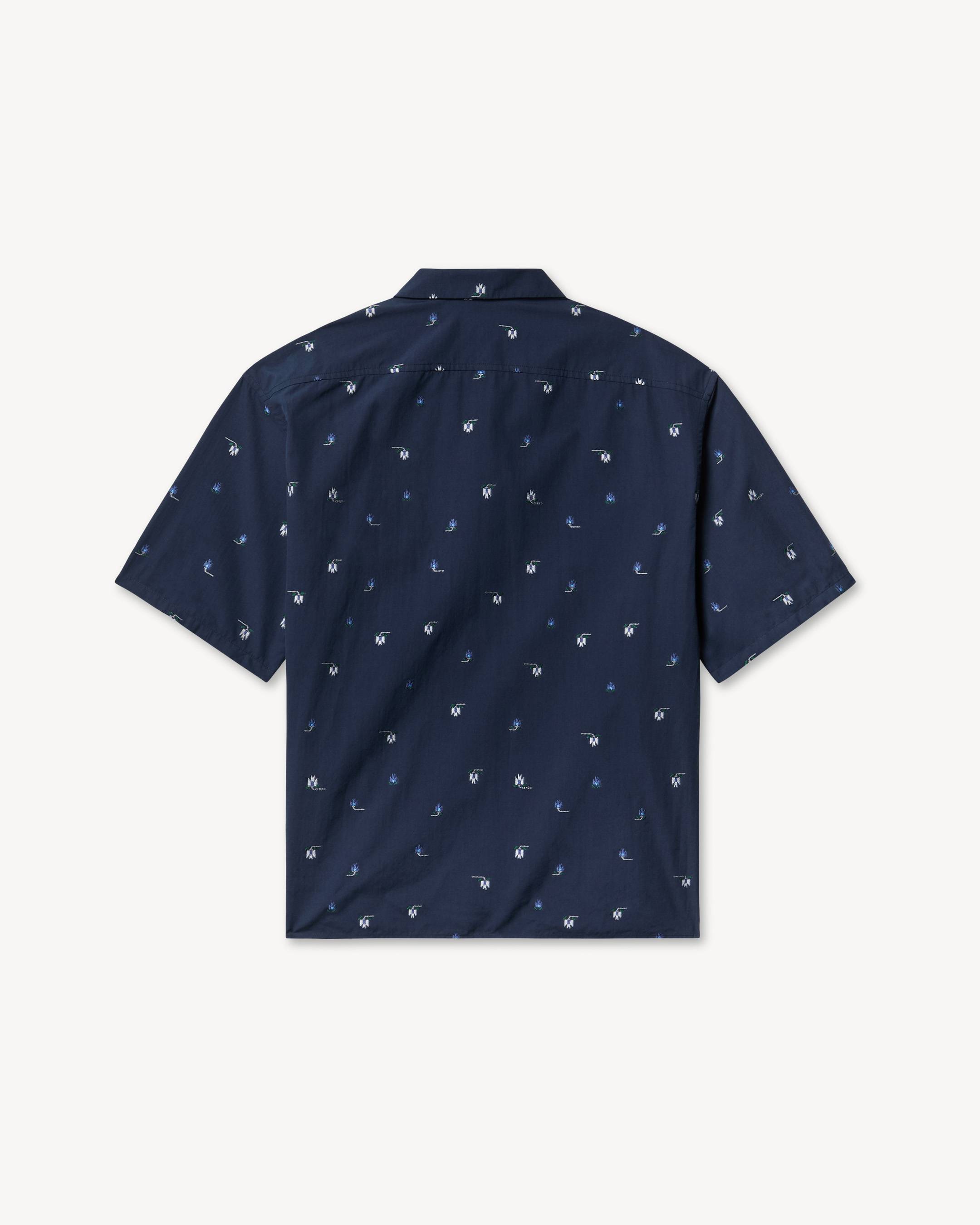 Camicia hawaiana a maniche corte in cotone 'KENZO Ikat Flower'