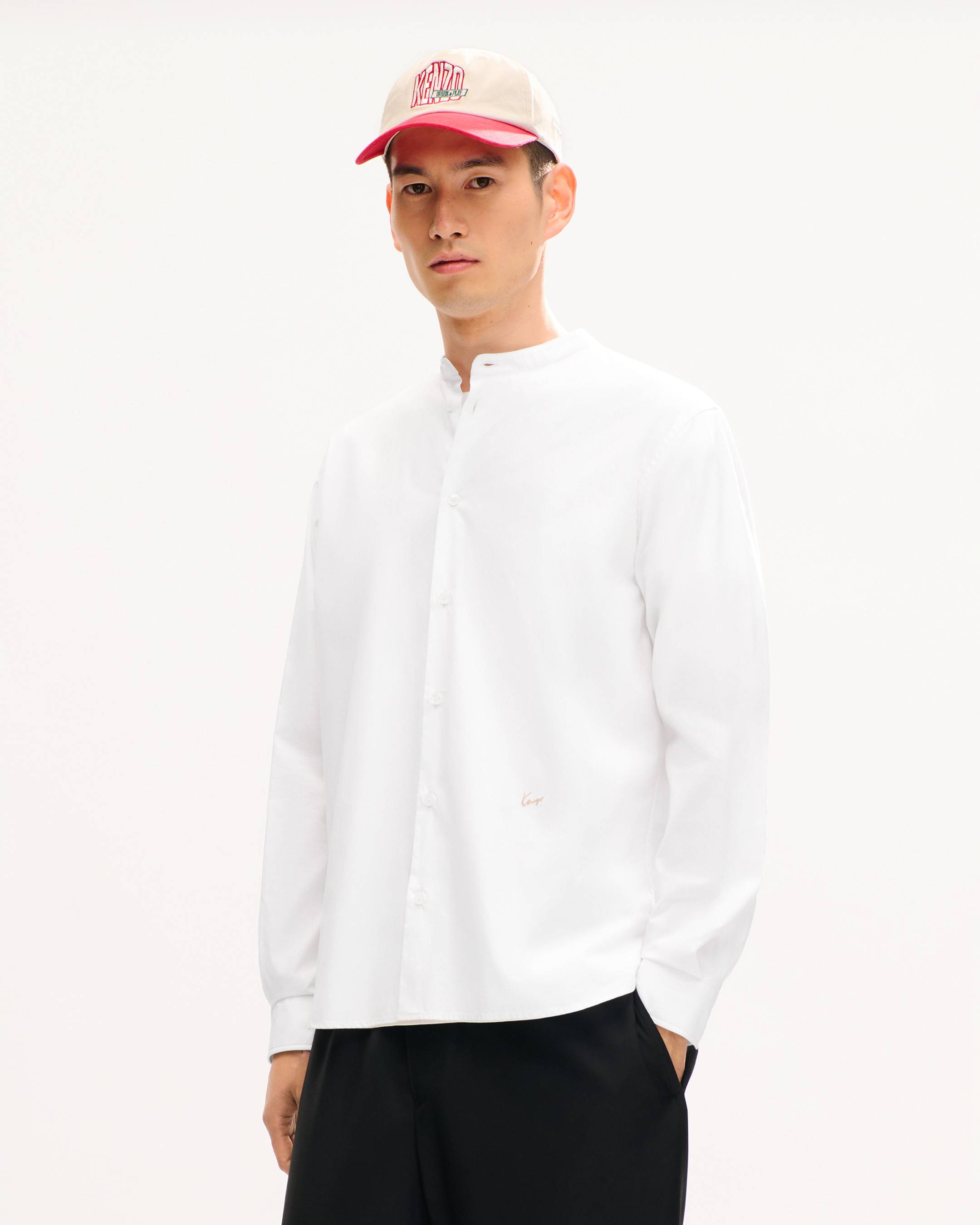Chemise &agrave; col officier 'KENZO Signature' en coton