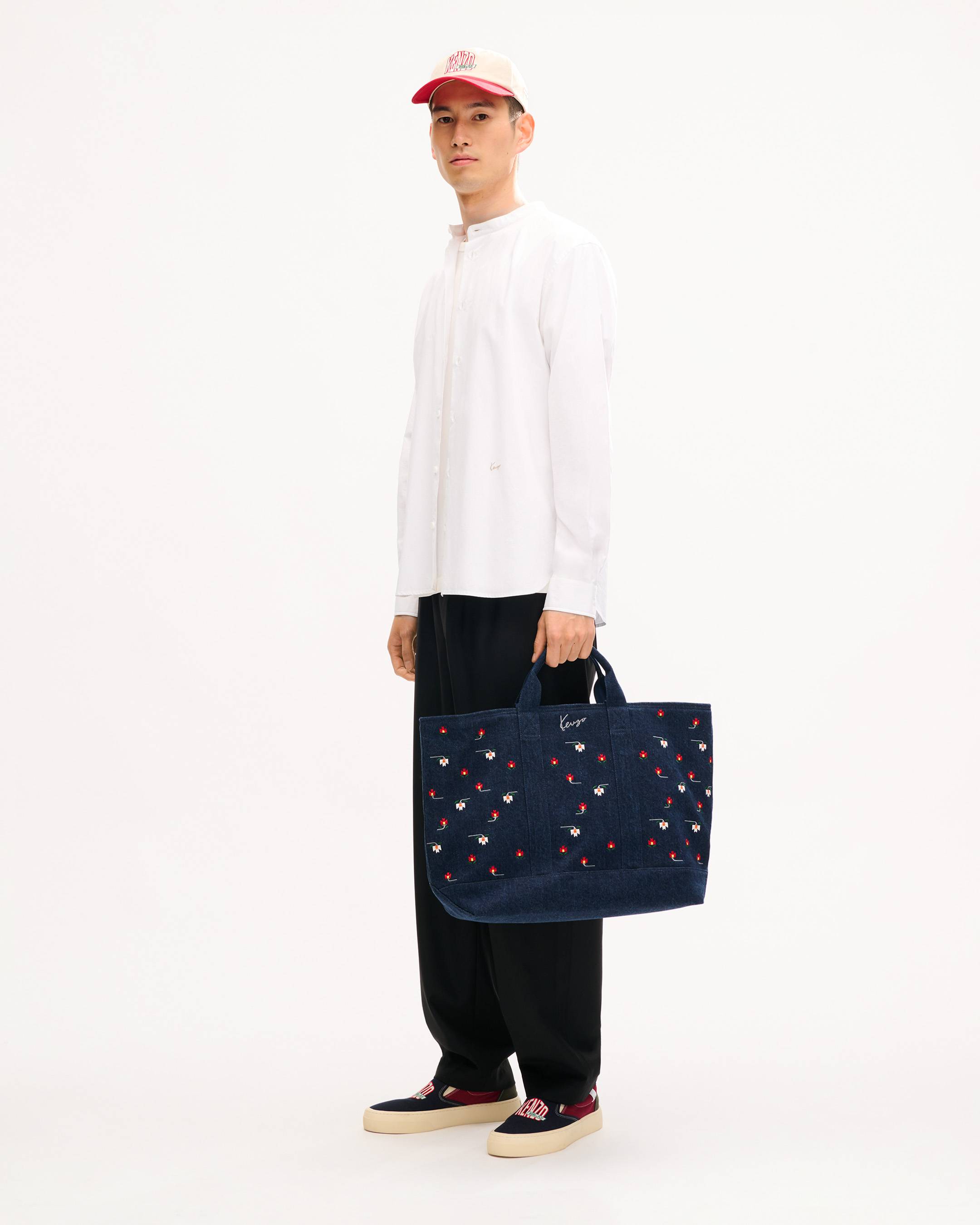 Chemise &agrave; col officier 'KENZO Signature' en coton