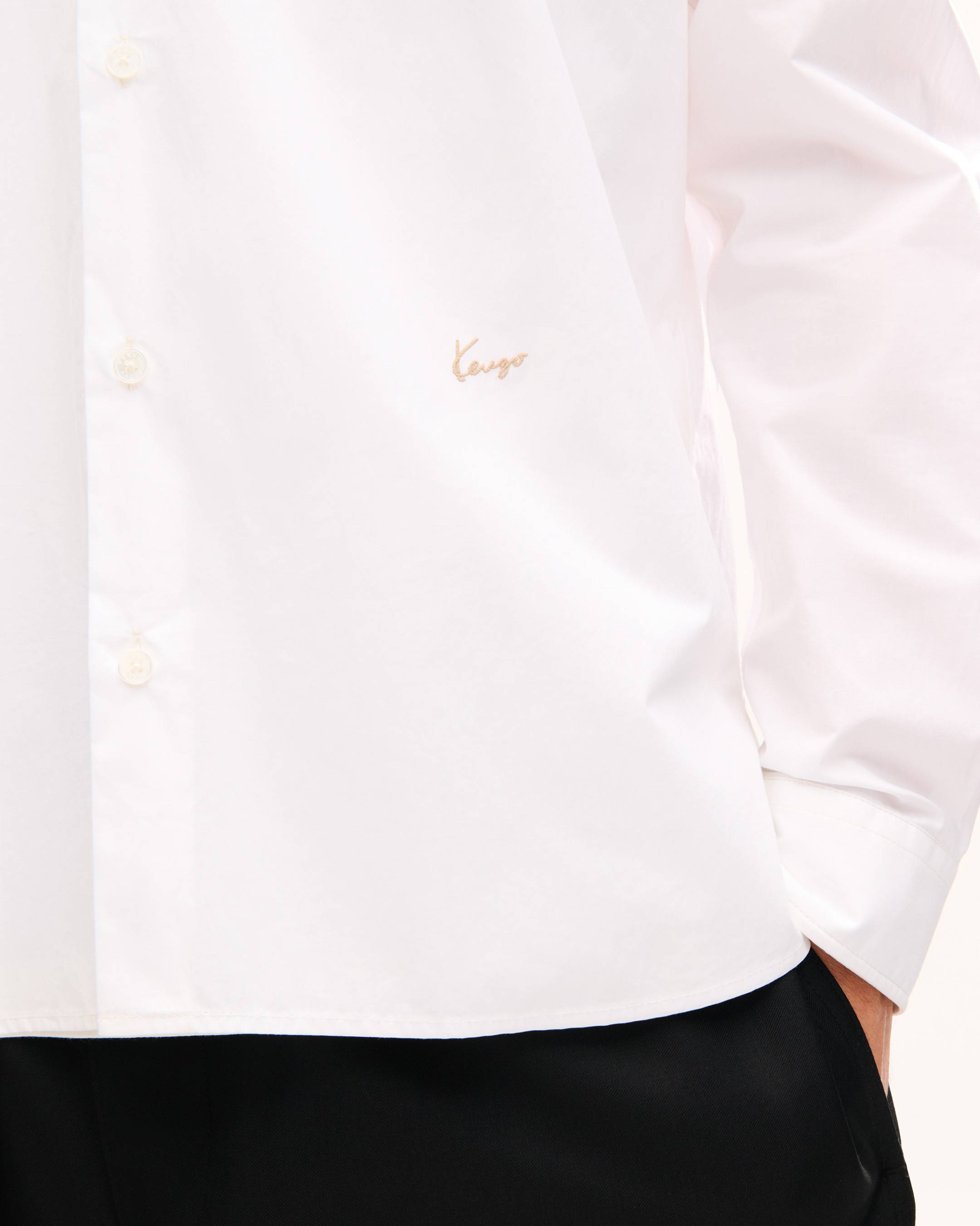 Chemise &agrave; col officier 'KENZO Signature' en coton