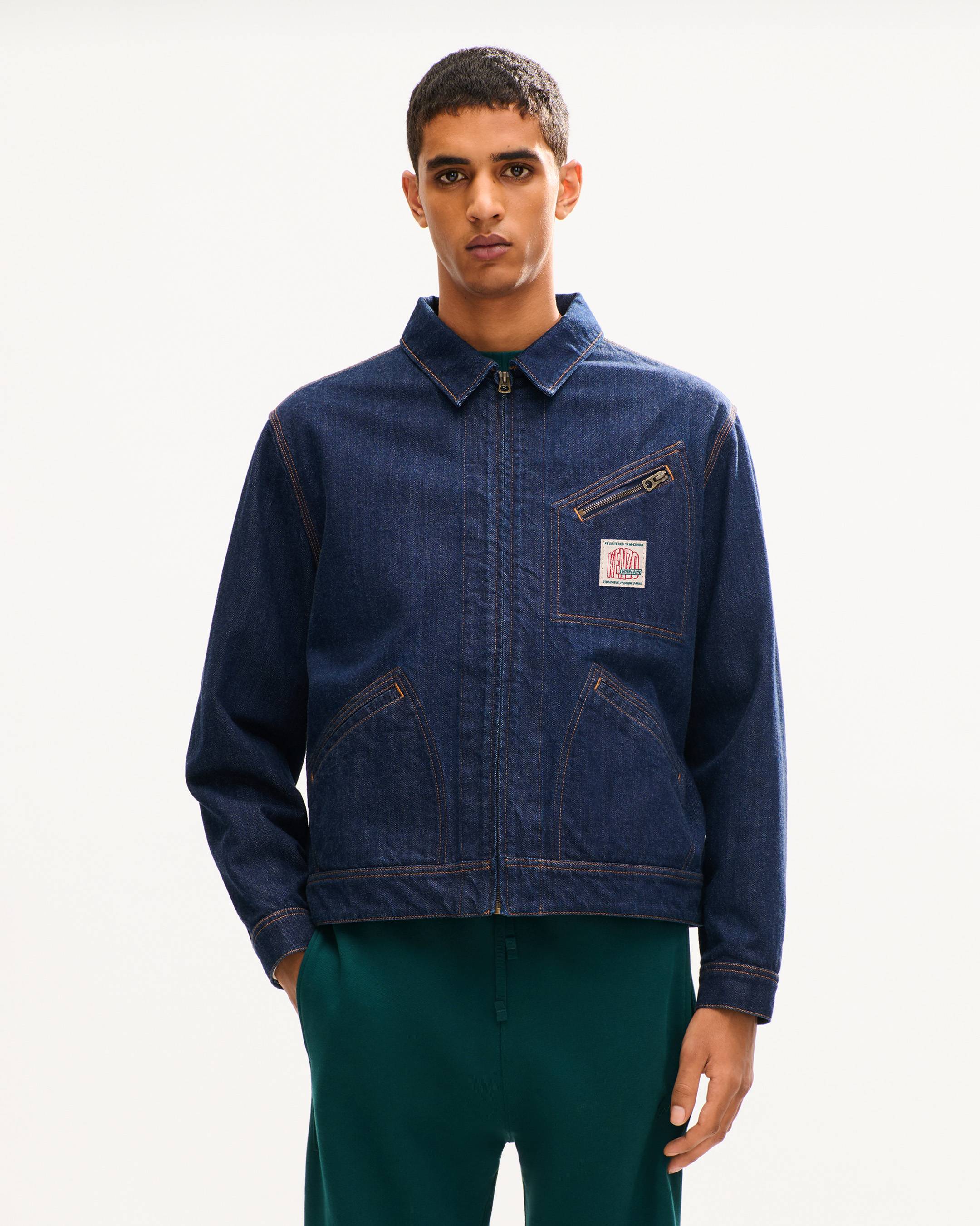 'KENZO Work And Play' utility jacket in japanese denim