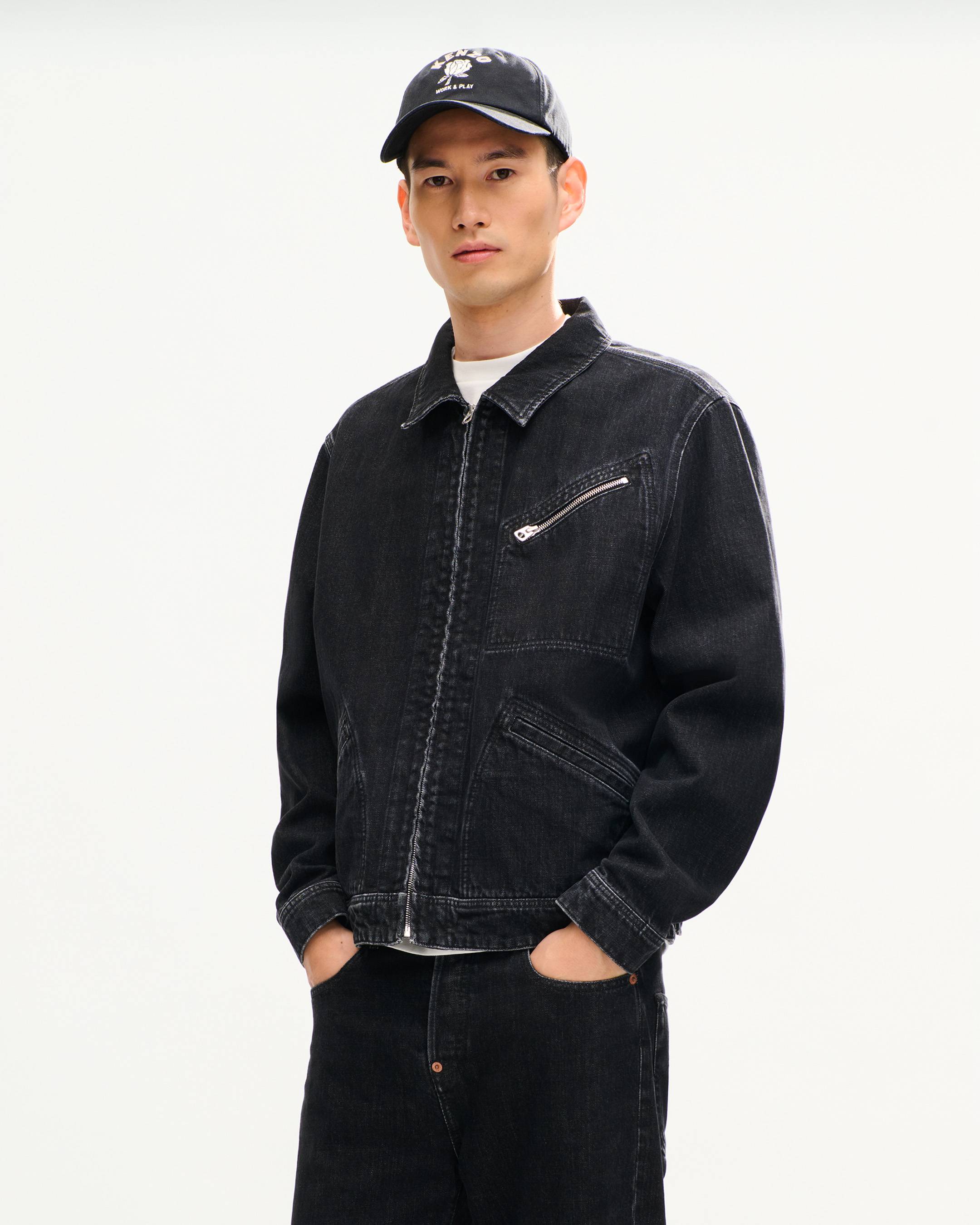 Veste utilitaire unisexe 'KENZO Signature' en denim japonais