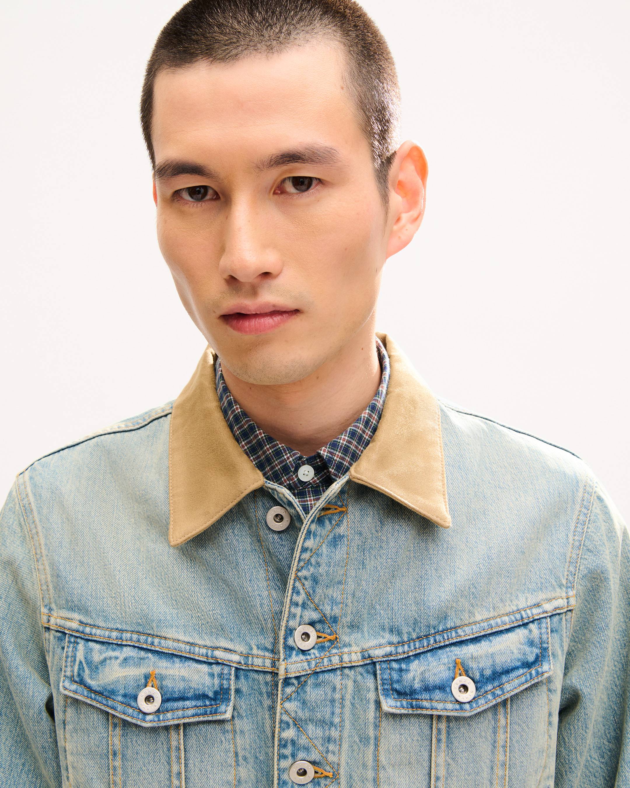 'KENZO Work And Play' trucker jacket in japanese denim