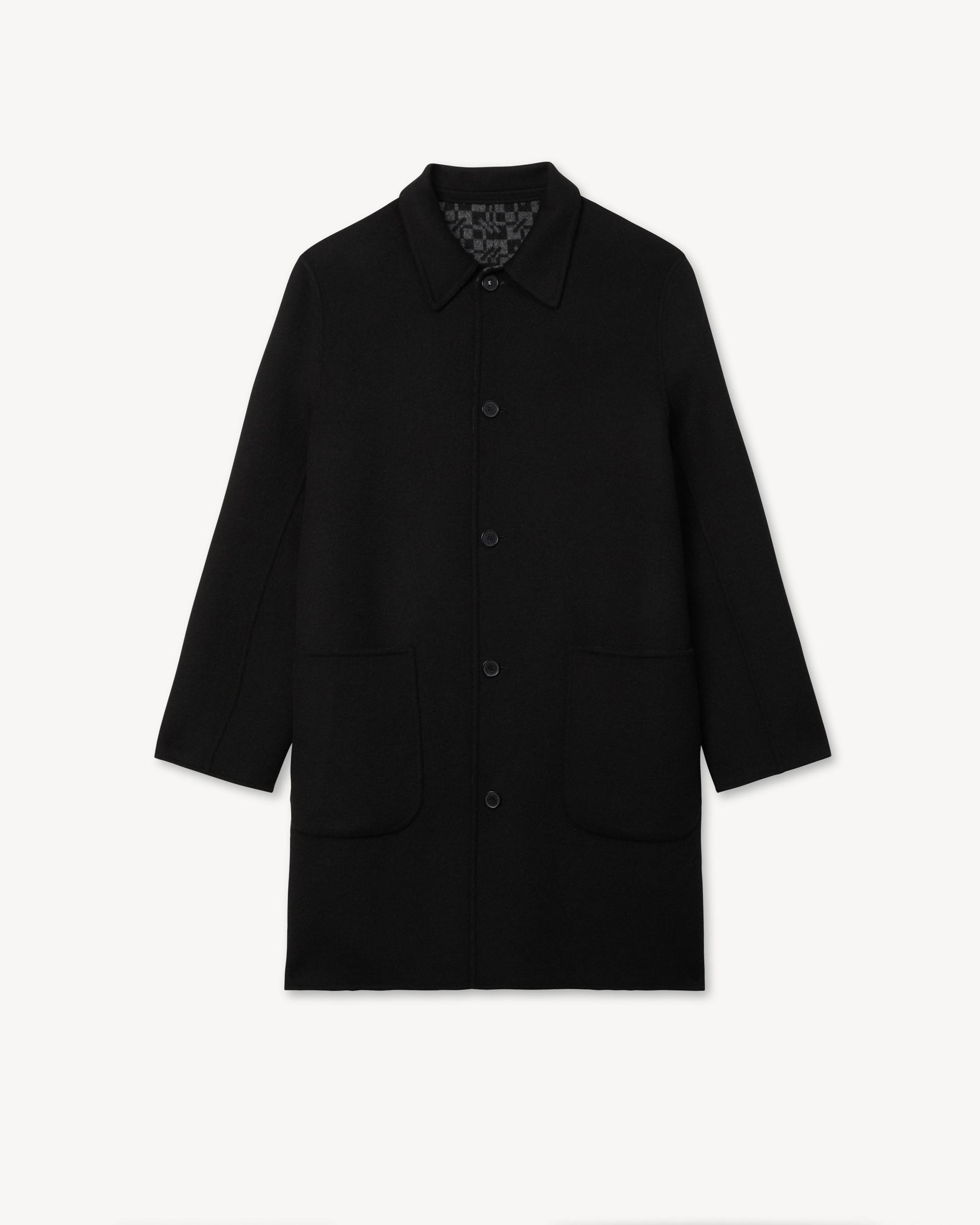 Veste r&eacute;versible 'Kenzogram' en laine m&eacute;lang&eacute;e
