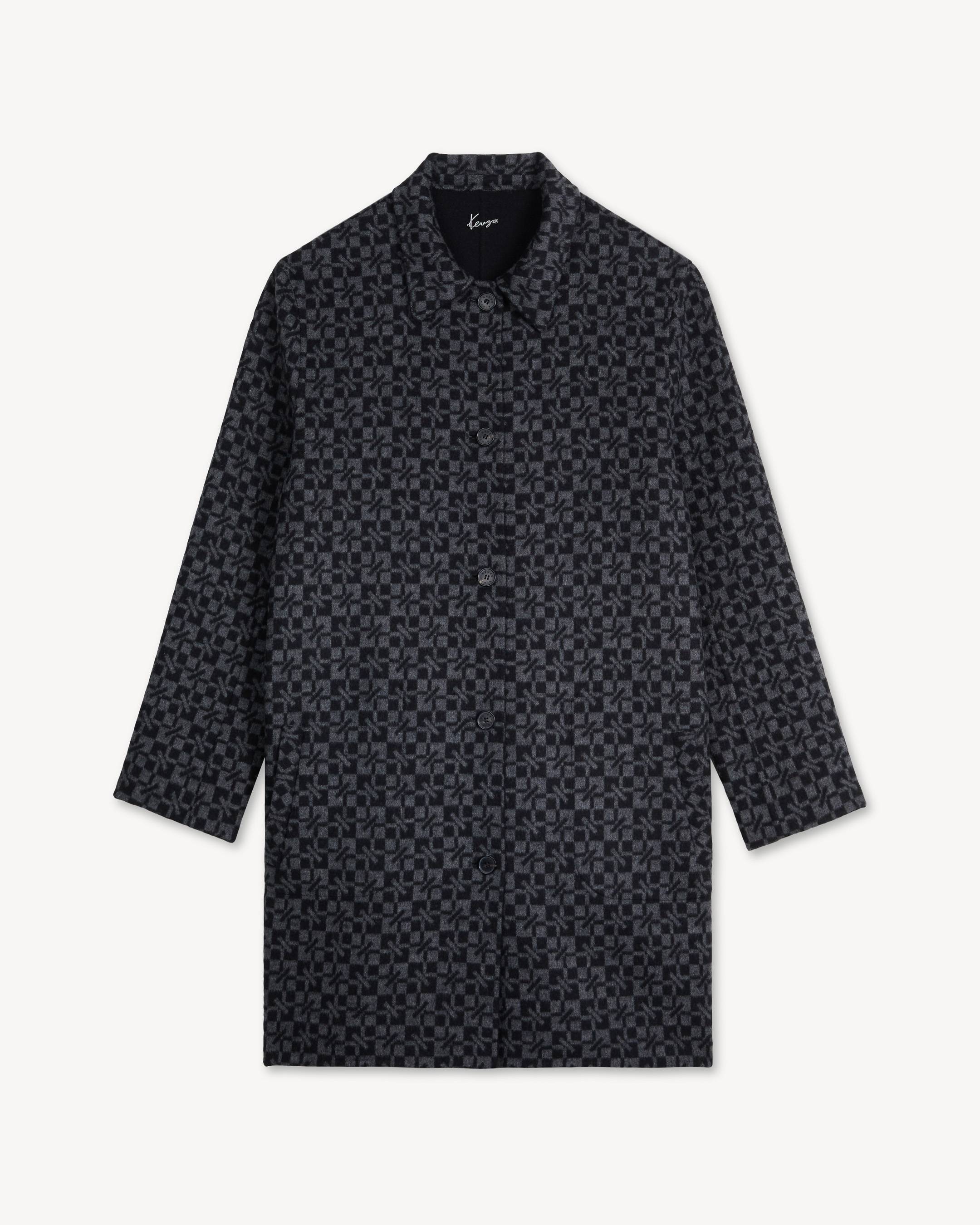 Veste r&eacute;versible 'Kenzogram' en laine m&eacute;lang&eacute;e