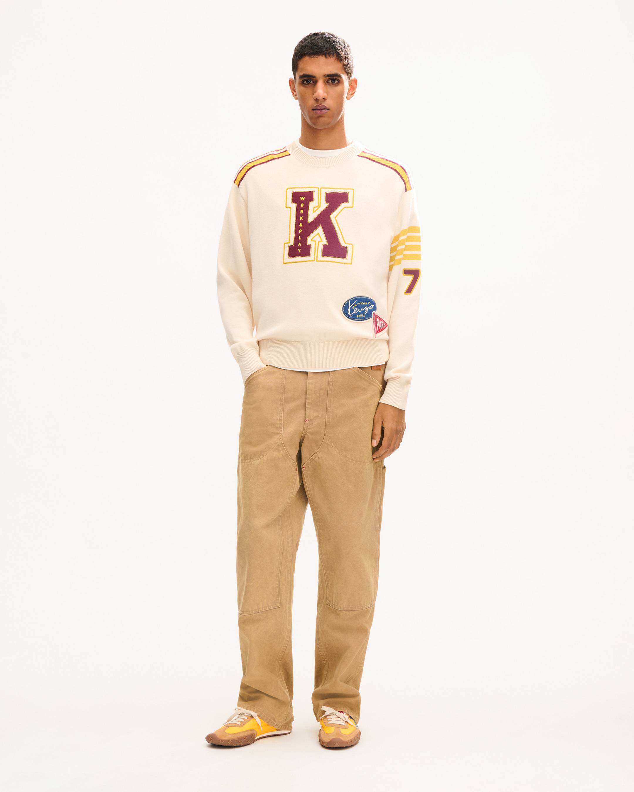 'KENZO Work And Play' embroidered jumper in wool and cotton