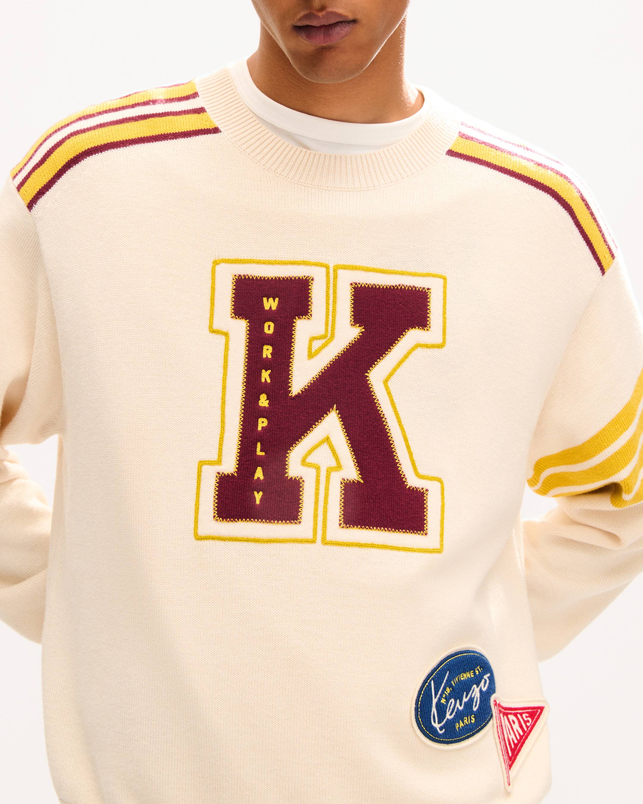 'KENZO Work And Play' embroidered jumper in wool and cotton