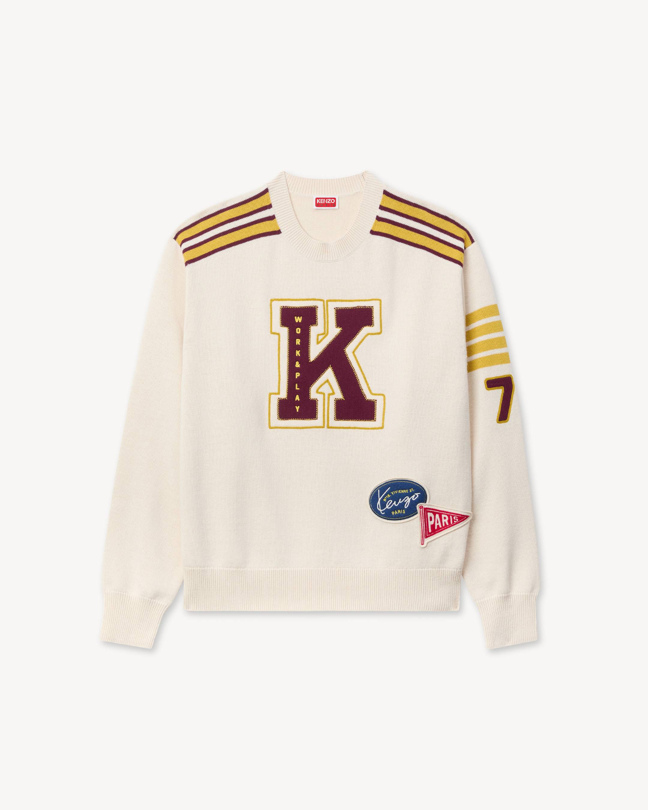 'KENZO Work And Play' embroidered jumper in wool and cotton