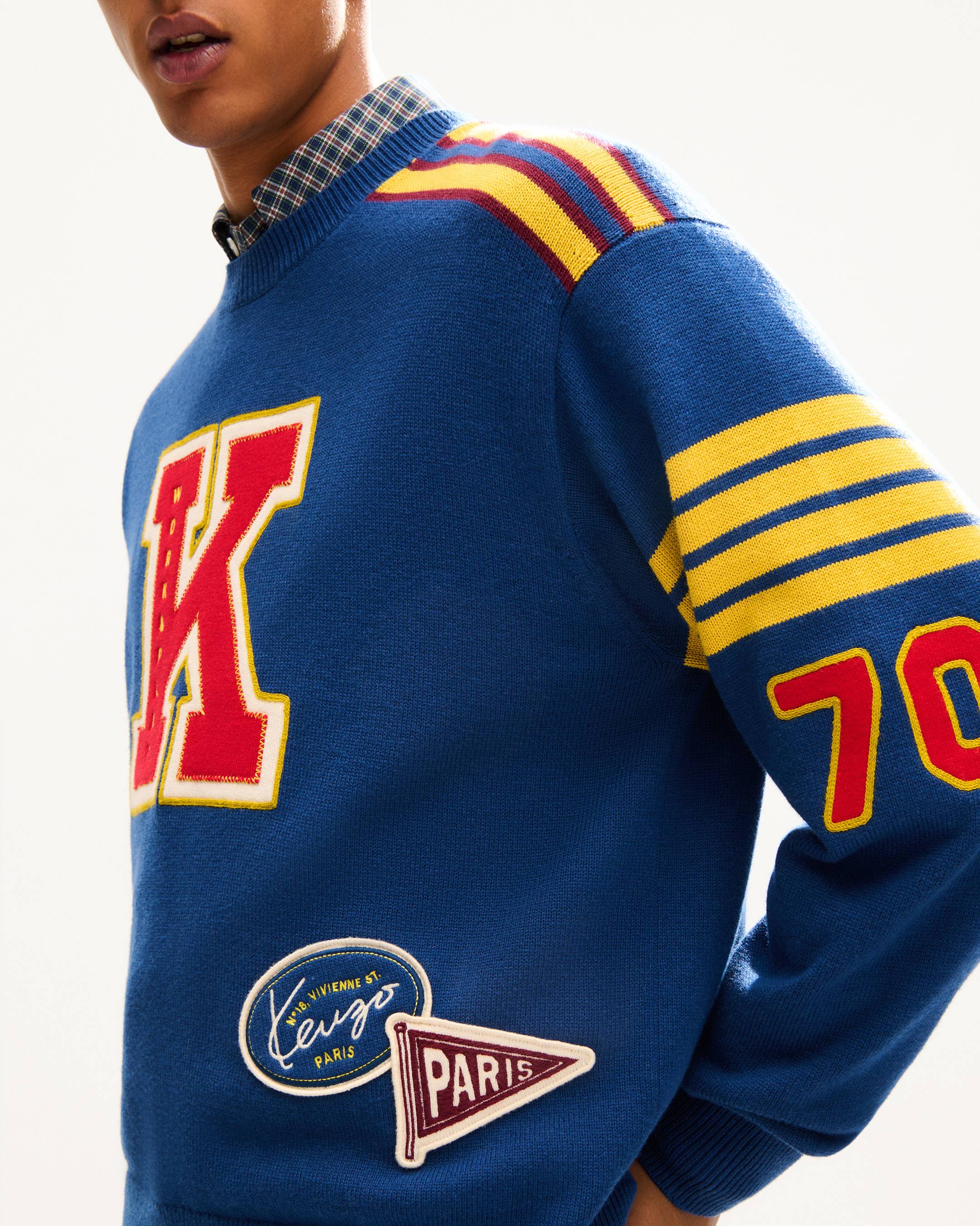 'KENZO Work And Play' embroidered jumper in wool and cotton