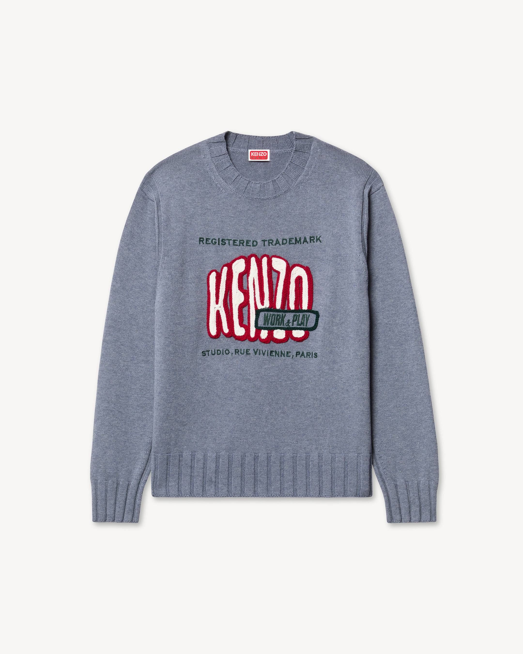 'KENZO Work And Play' embroidered jumper in wool and cotton