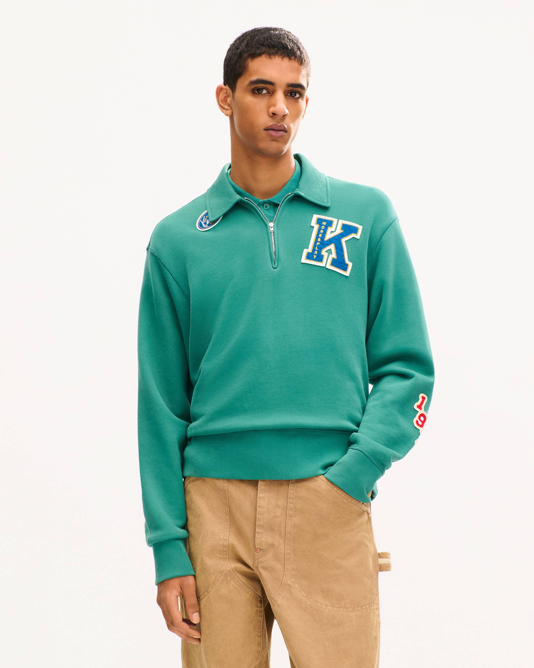 'KENZO Work And Play' quarter zip sweatshirt in cotton