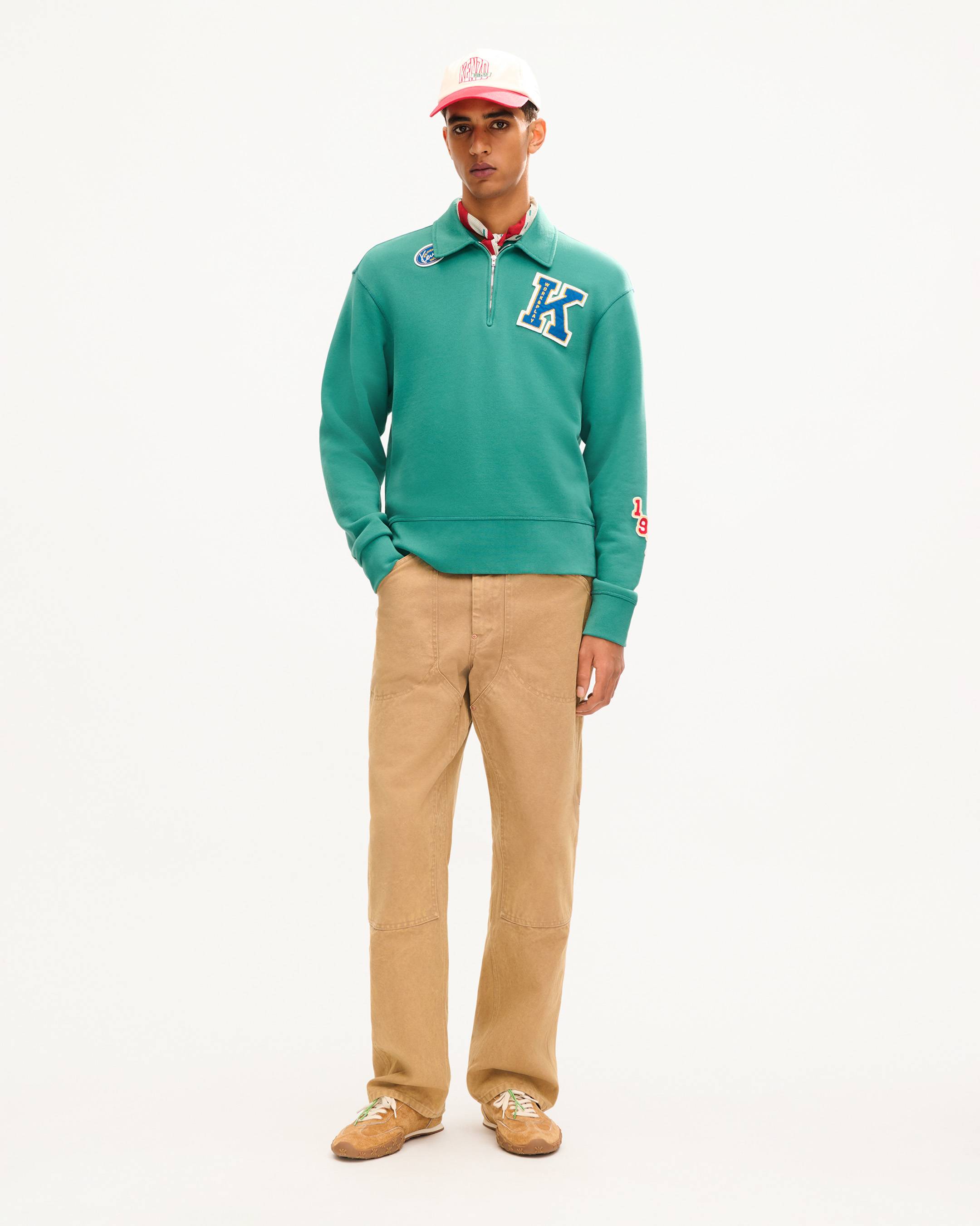 'KENZO Work And Play' quarter zip sweatshirt in cotton