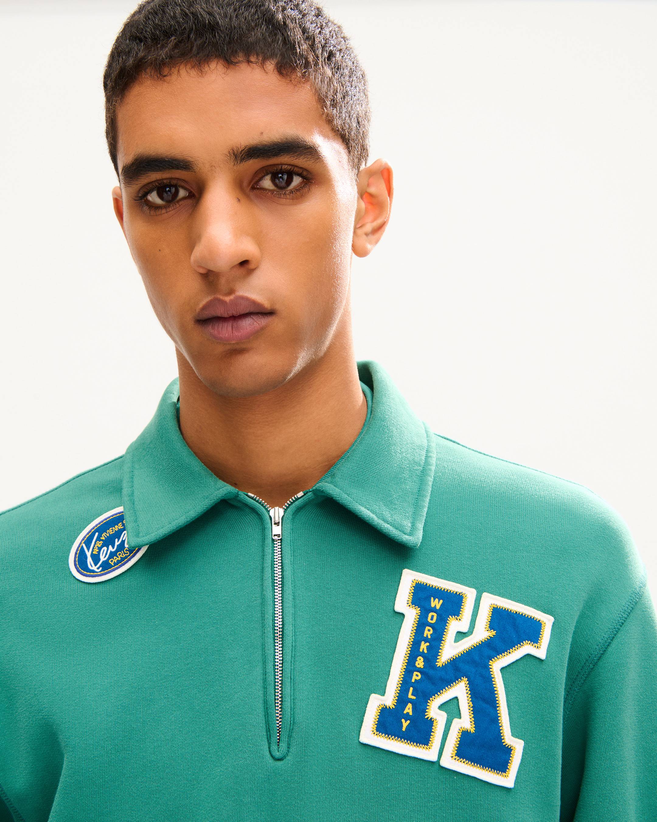 'KENZO Work And Play' quarter zip sweatshirt in cotton