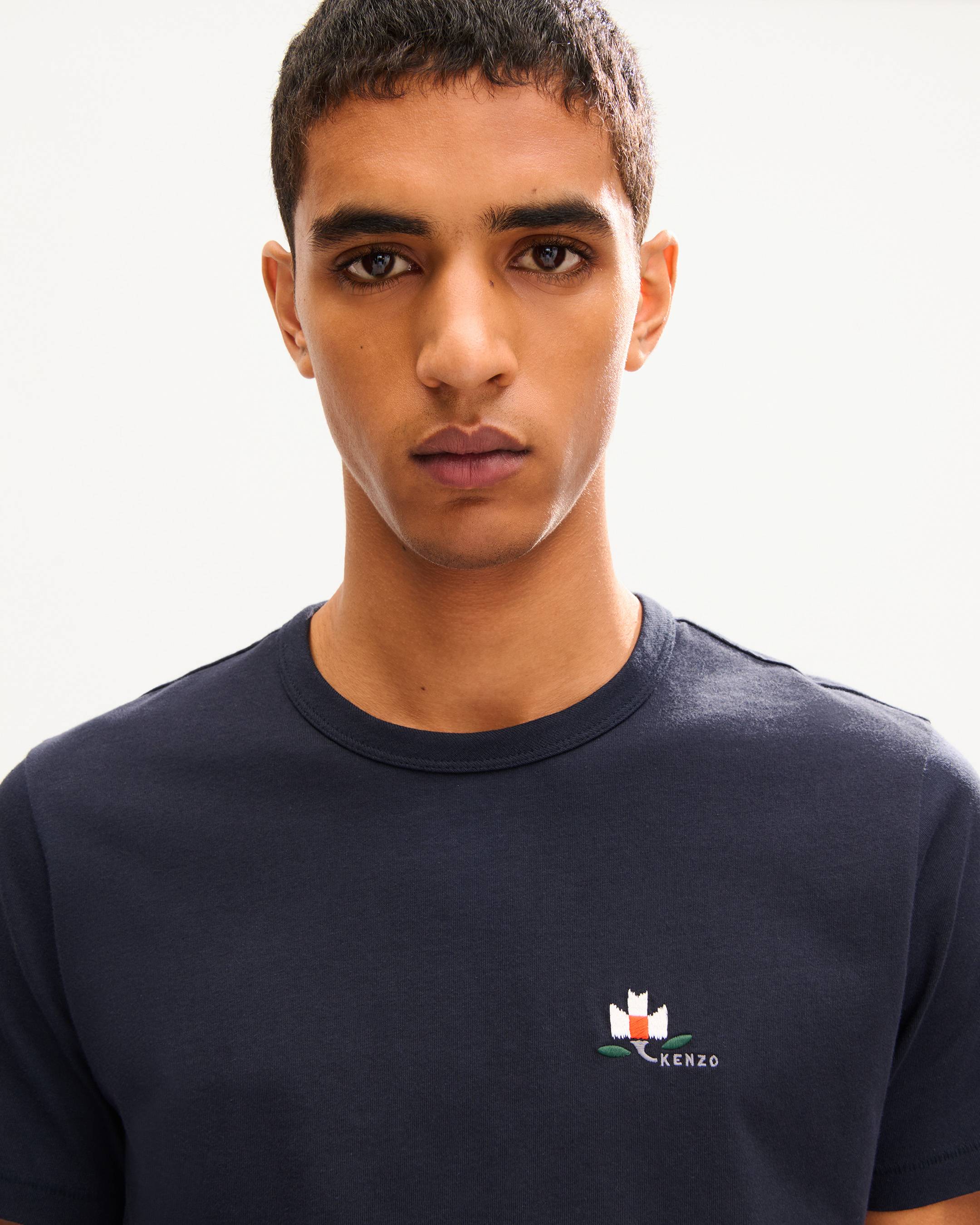 T-shirt ajust&eacute; brod&eacute; 'KENZO Ikat Flower' en coton