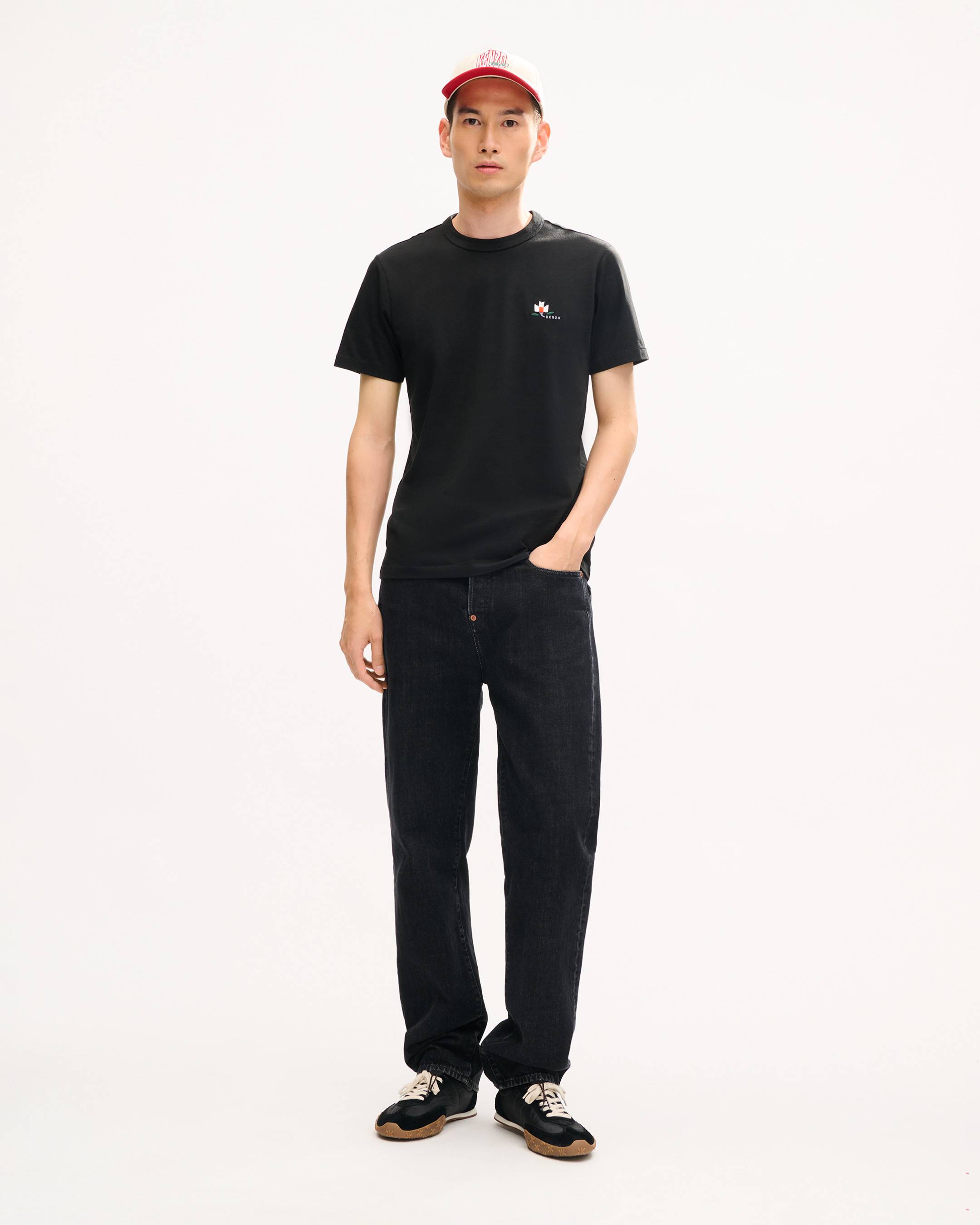 T-shirt slim fit in cotone ricamata 'KENZO Ikat Flower'