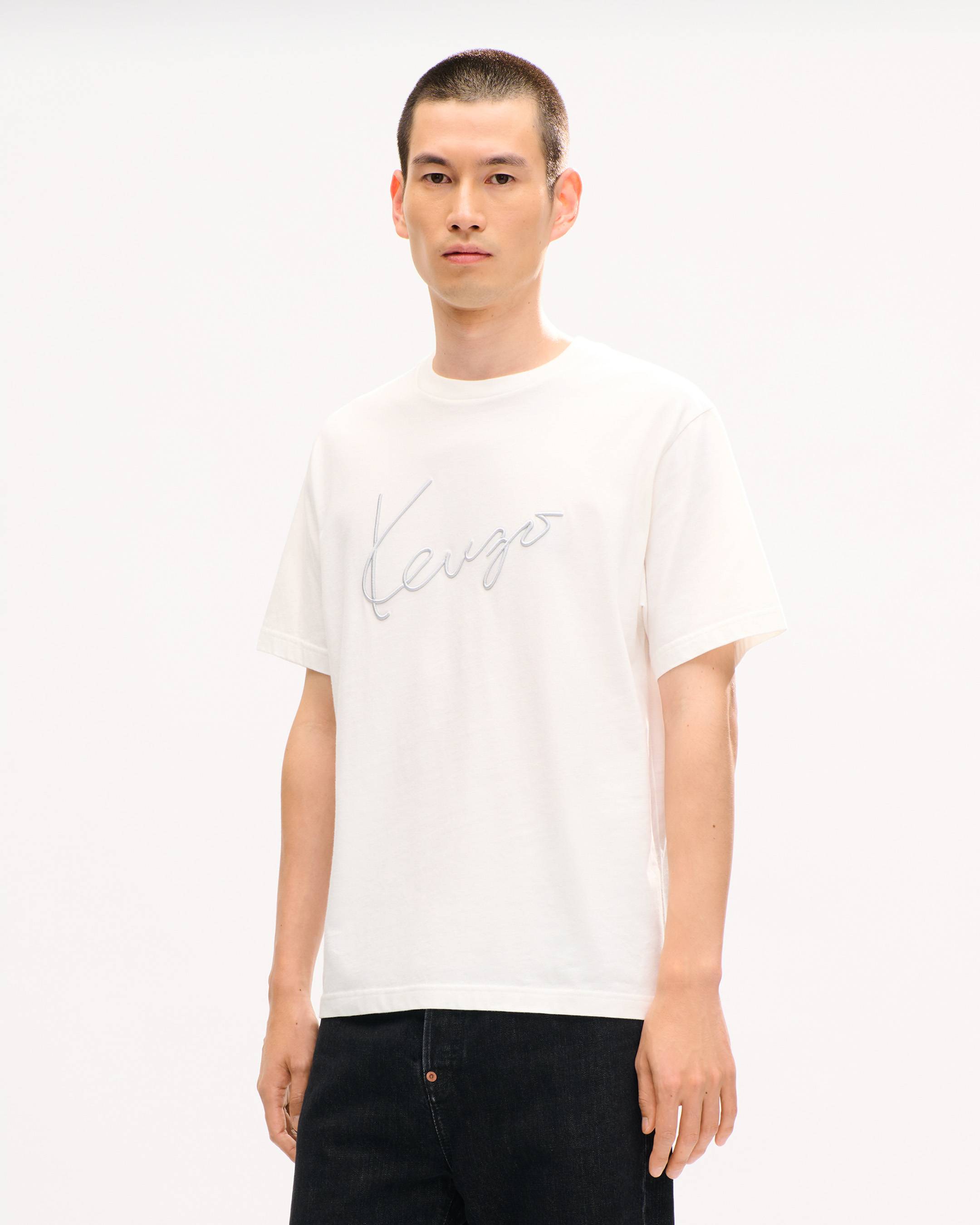 T-shirt brod&eacute; 'KENZO Signature' en coton
