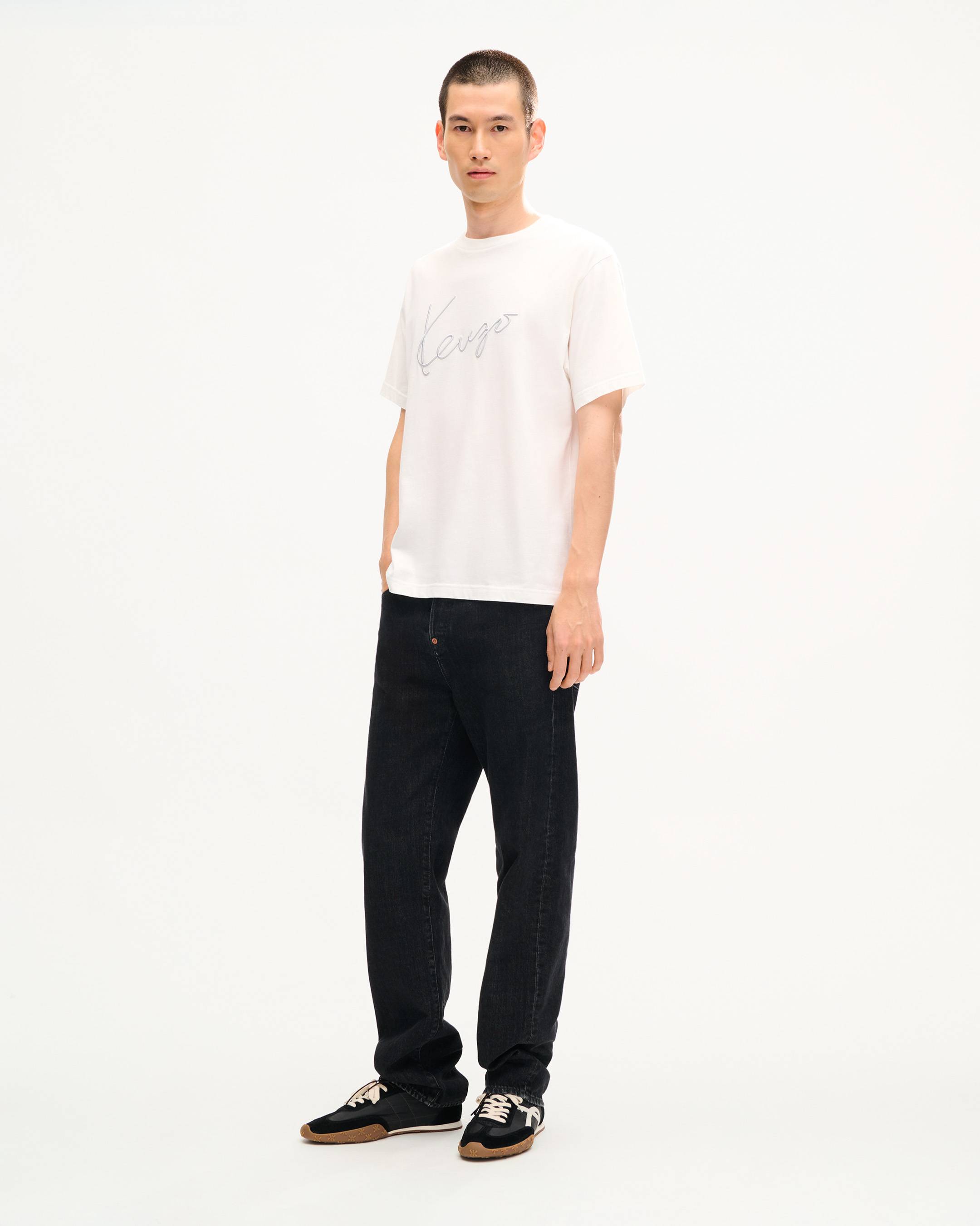 T-shirt brod&eacute; 'KENZO Signature' en coton
