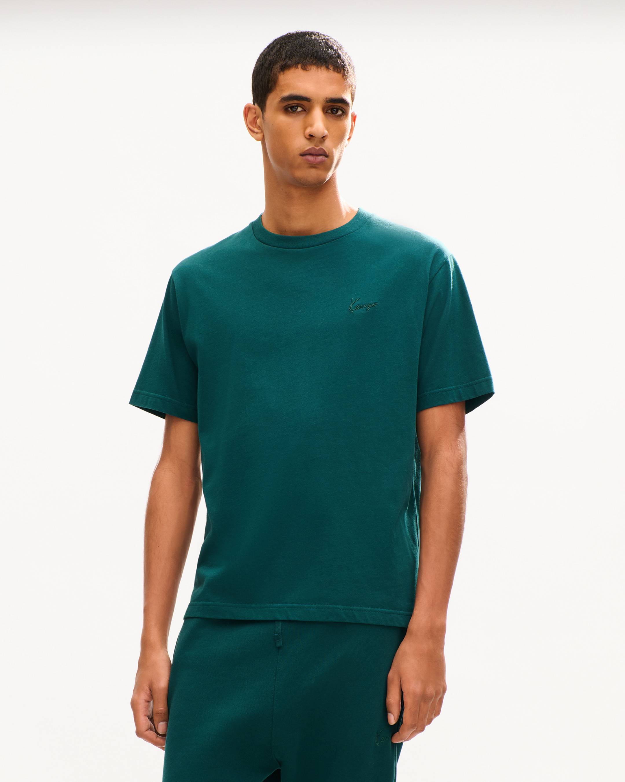 T-shirt in cotone ricamata 'KENZO Signature'