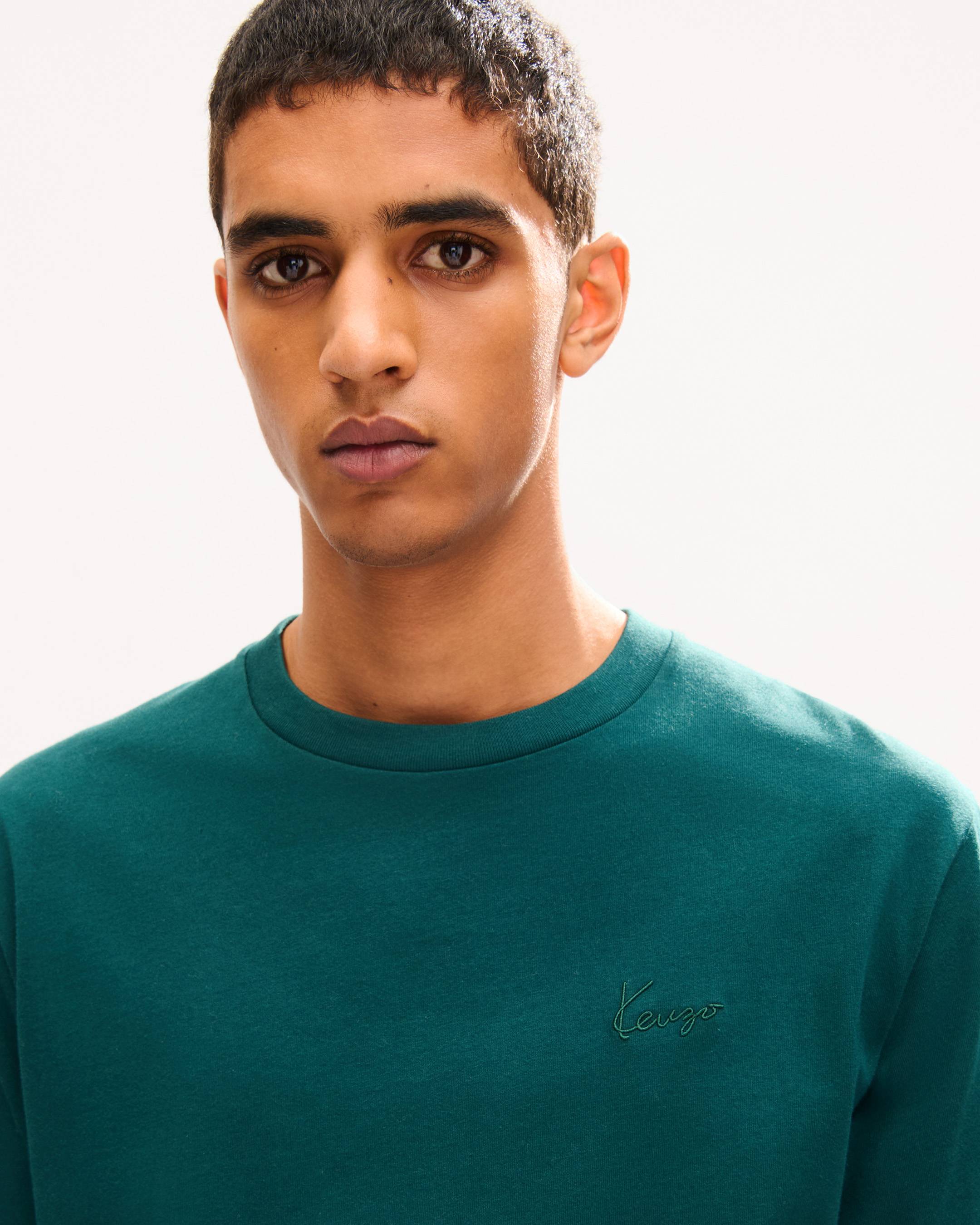 T-shirt in cotone ricamata 'KENZO Signature'