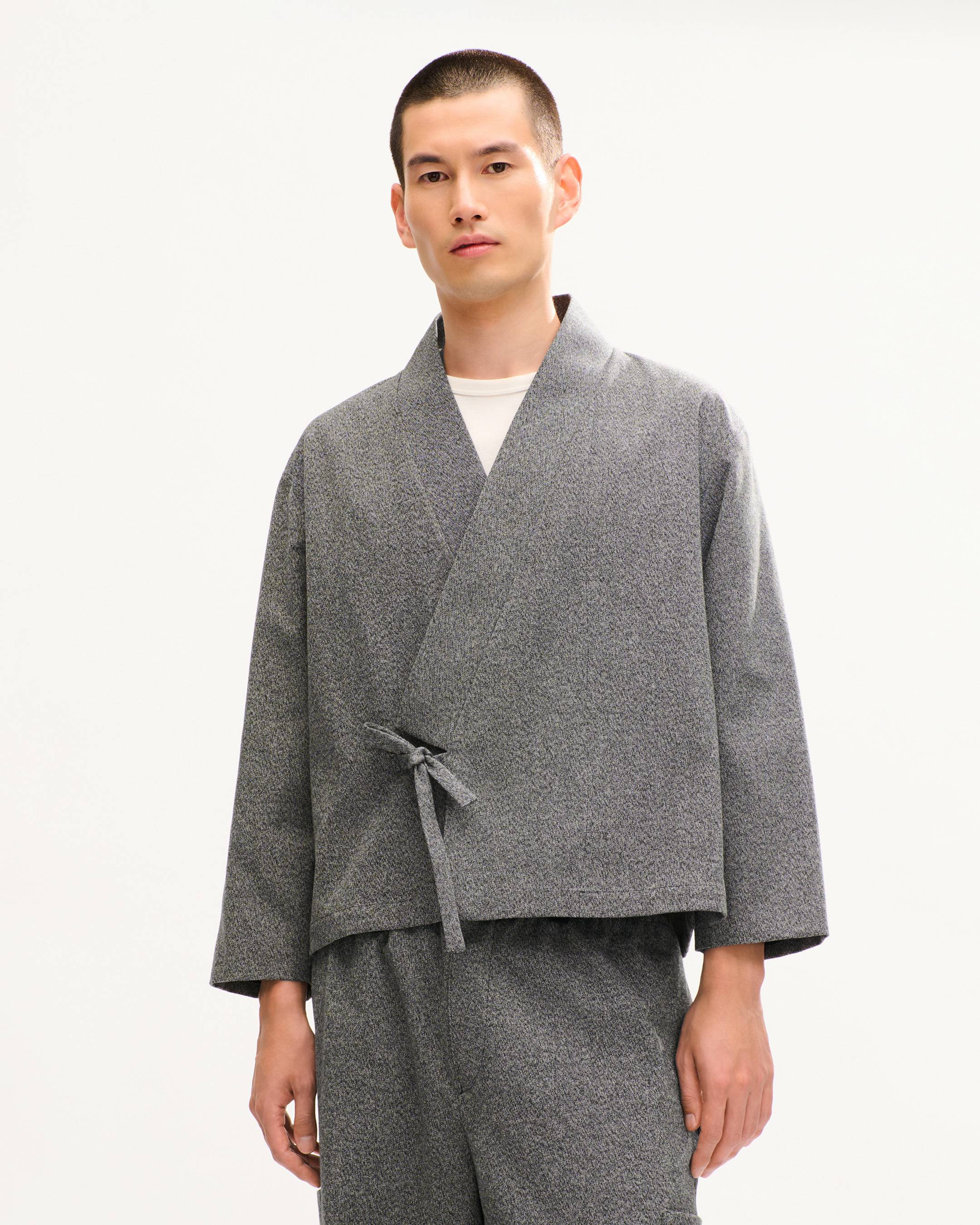 'KENZO Signature' kimono jacket in cotton and virgin wool