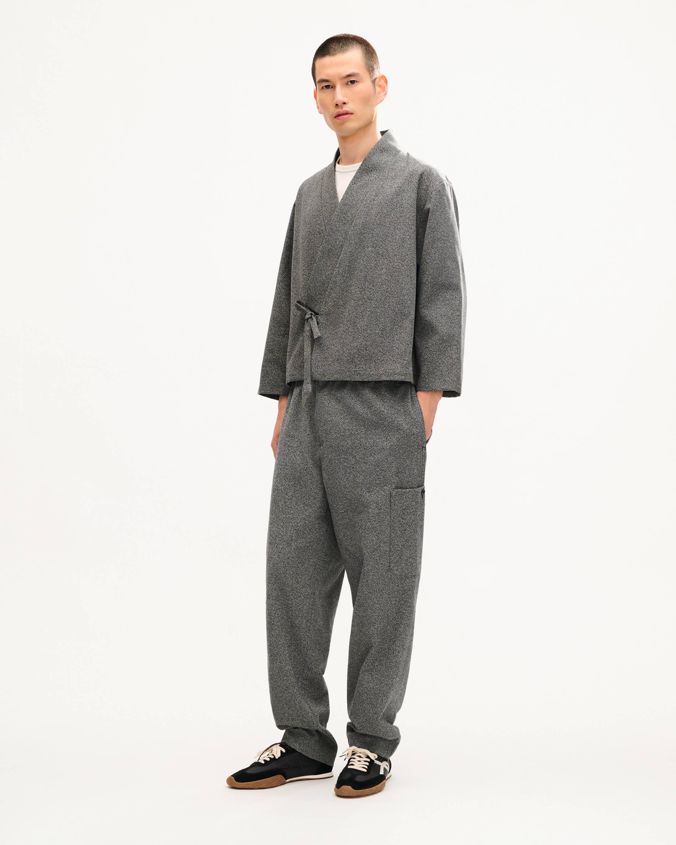 'KENZO Signature' kimono jacket in cotton and virgin wool
