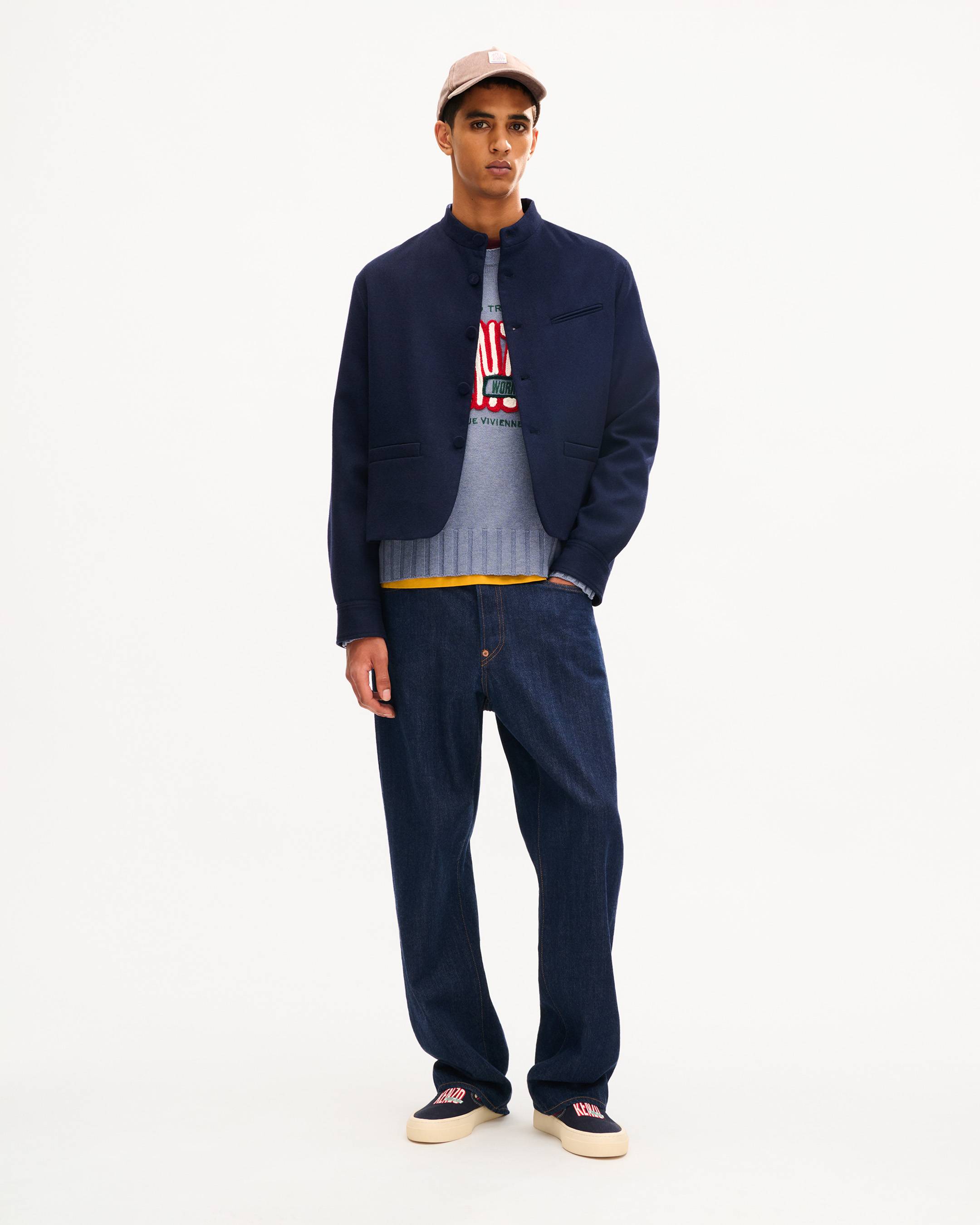'KENZO Signature' officer jacket in mixed wool