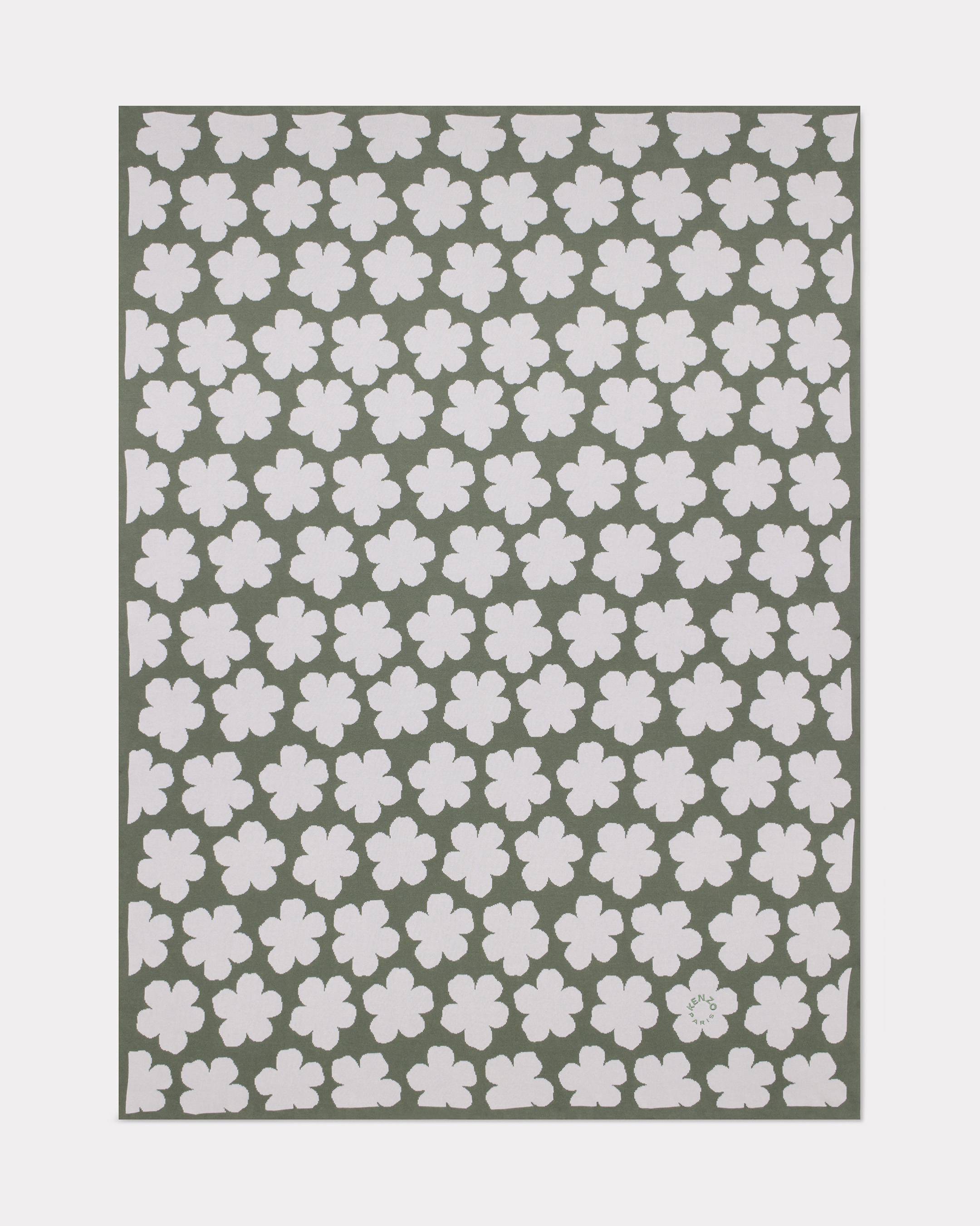 KENZO 'K Hanadot' Knitted Blanket Pale Khaki Green Mens - Size One