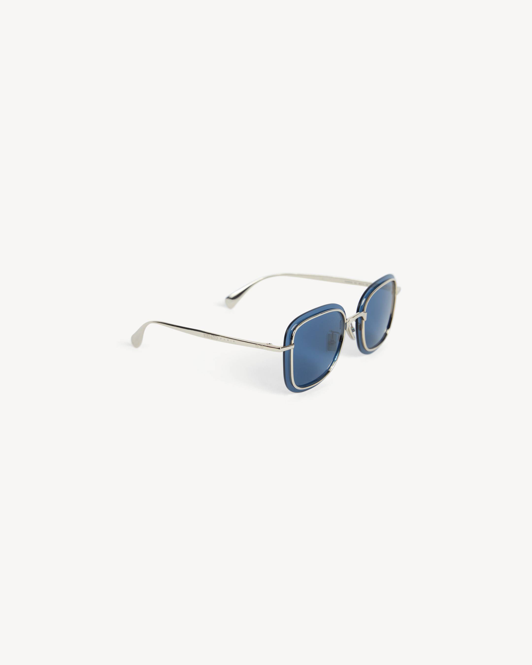 Kenzo Unisex Square/Rectangle Havana Havana Blue Fashion Designer Eyewear Versace Man Sunglasses Havana Blue Frame, Dark Grey Lenses  main image 2