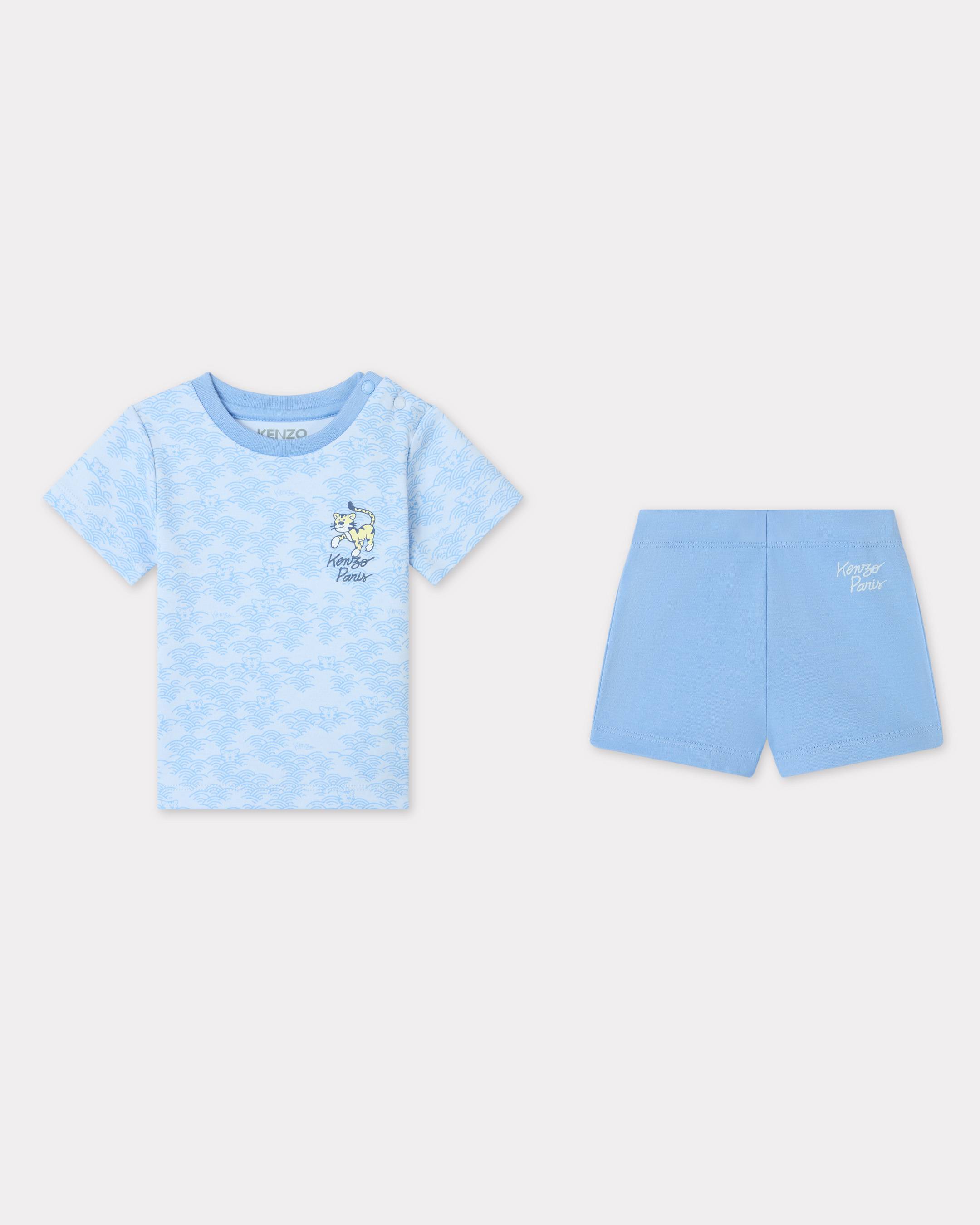 Newborn Set In Cotton Sky Blue Kids Size 3m