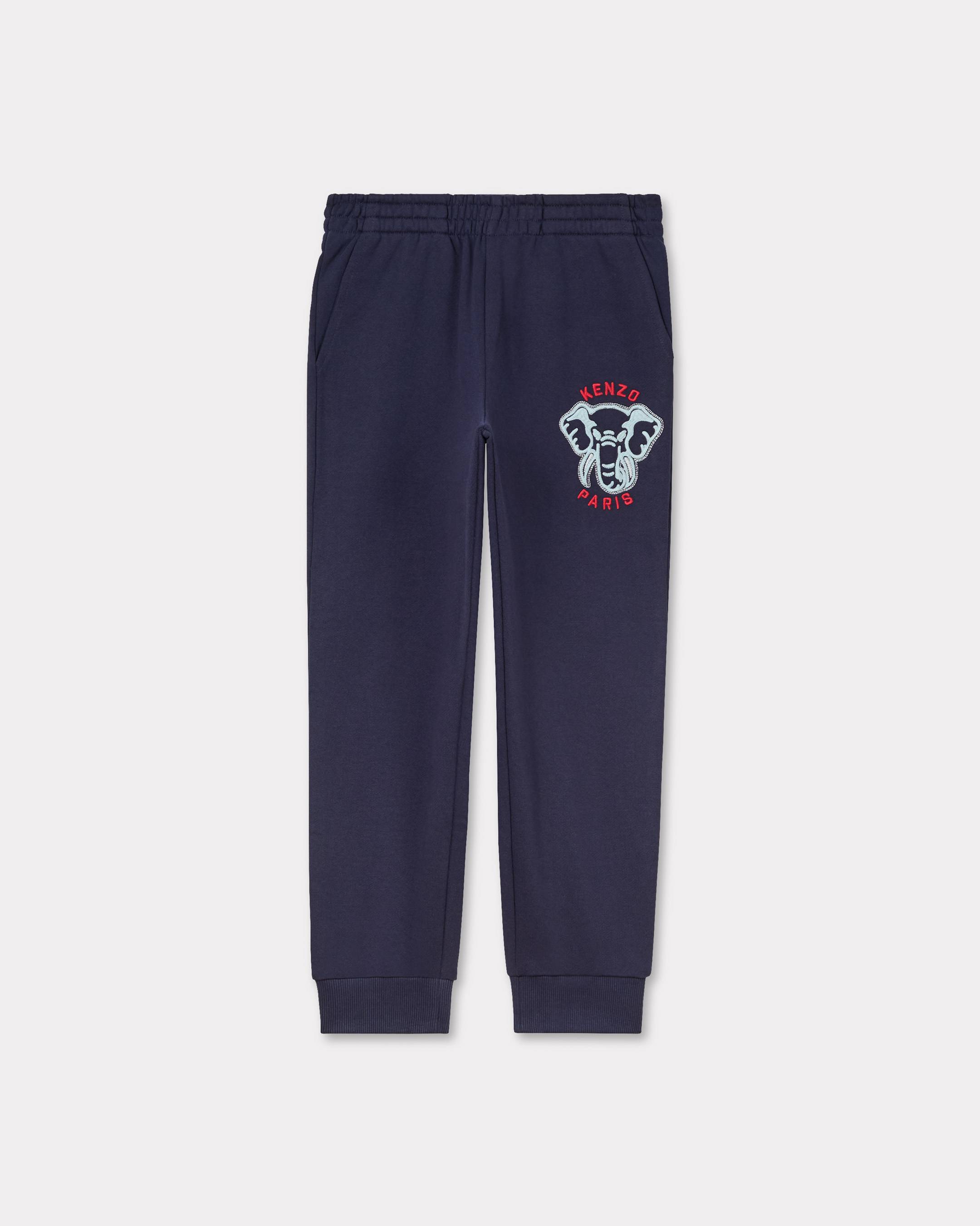 KENZO Kids Embroidered Cotton Sweatpants, Kids, Navy Blue, Size 4Yrs,