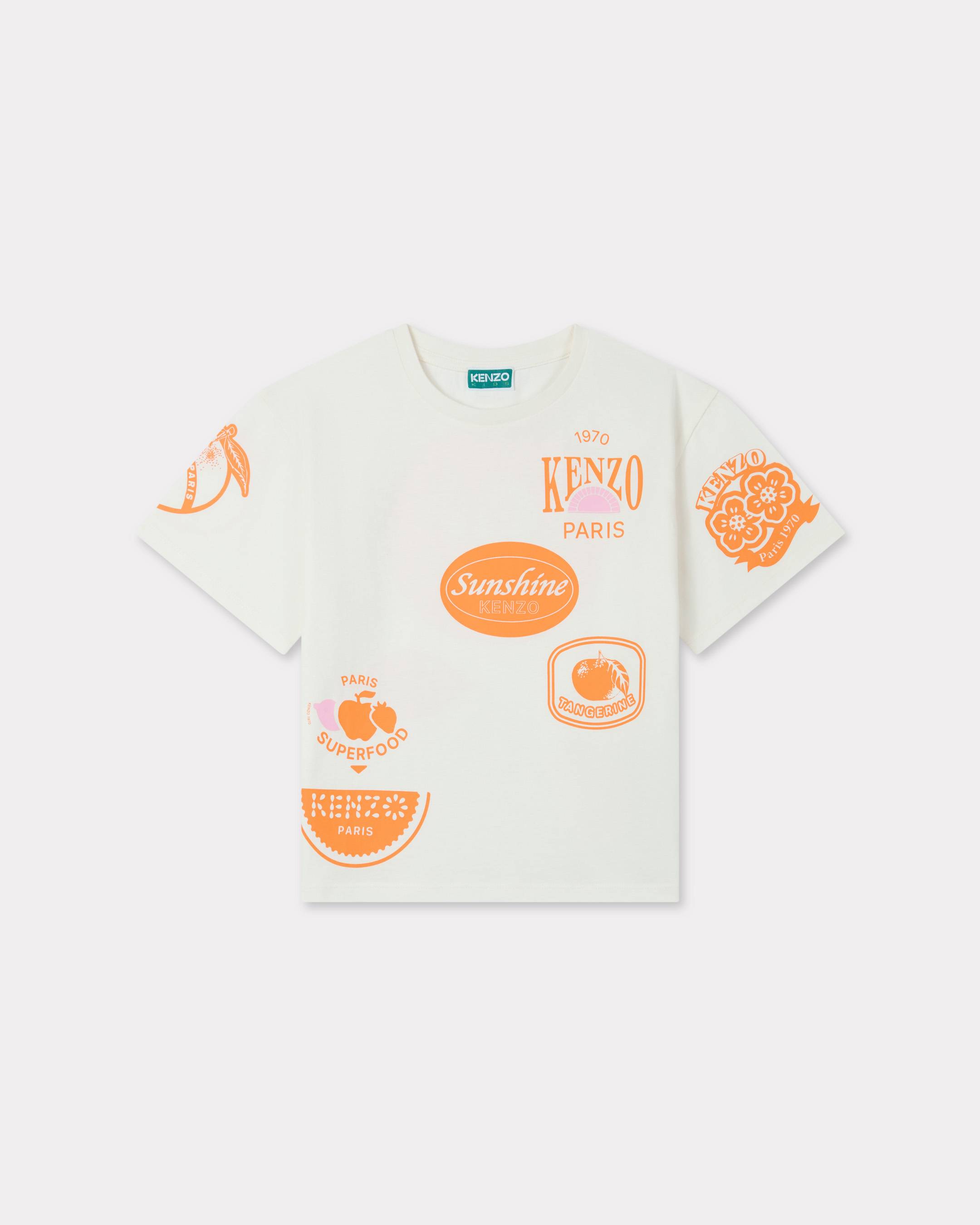 Kenzo Enfants T-shirt 'Fruits Stickers' En Coton Unisexe Blanc - Taille 2a