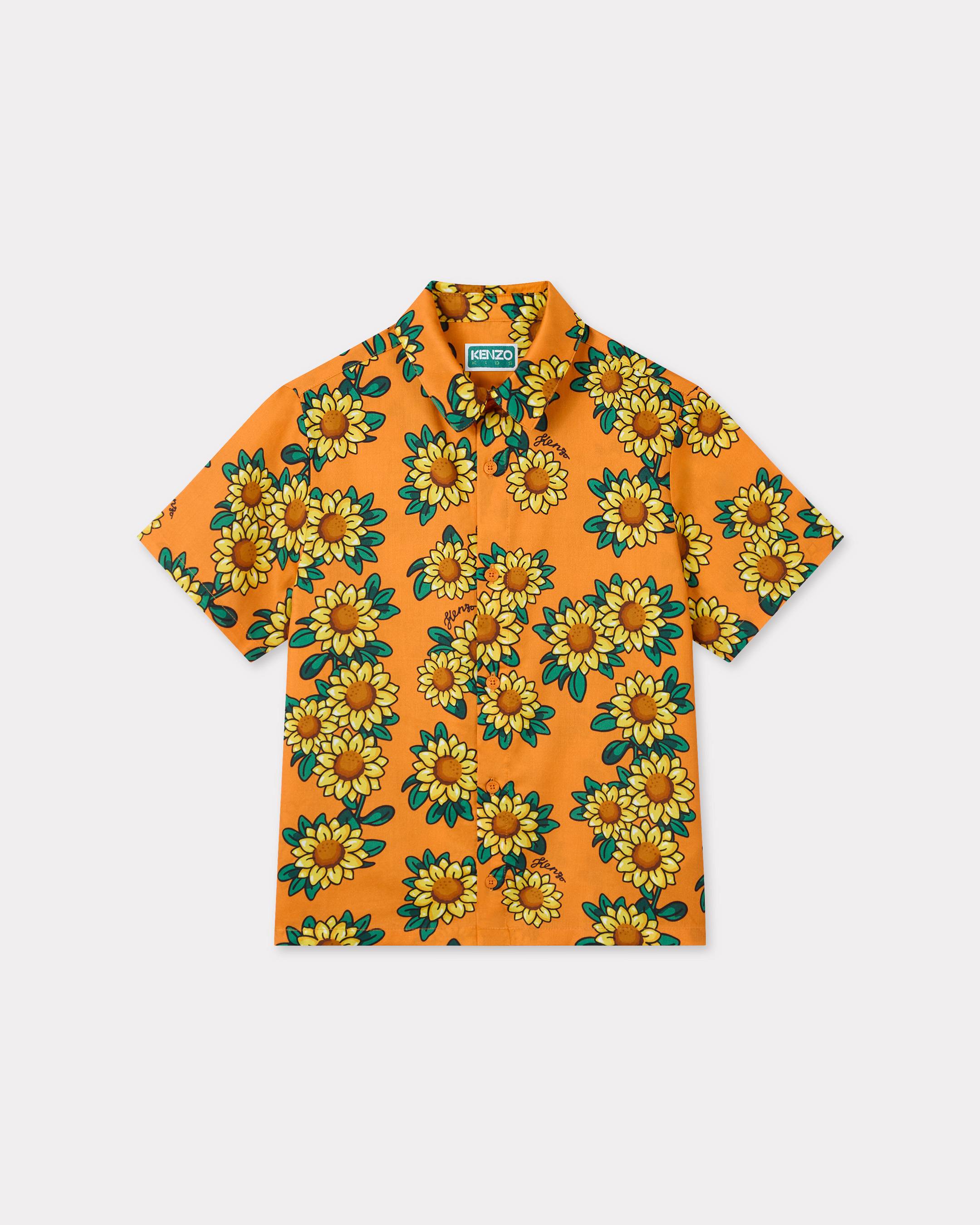 Kenzo Enfants Chemise 'Sun Flower' En Satin De Coton Unisexe Orange - Taille 4a