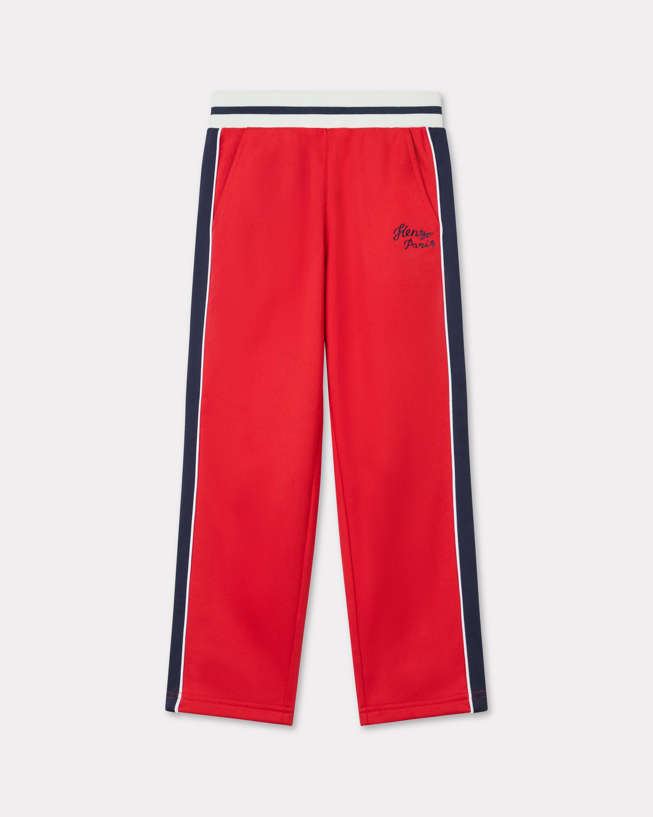 KENZO Kids 'Lunar New Year' Embroidered Jogging Pants, Kids, Deep Orange, Size 12Yrs, Polyester