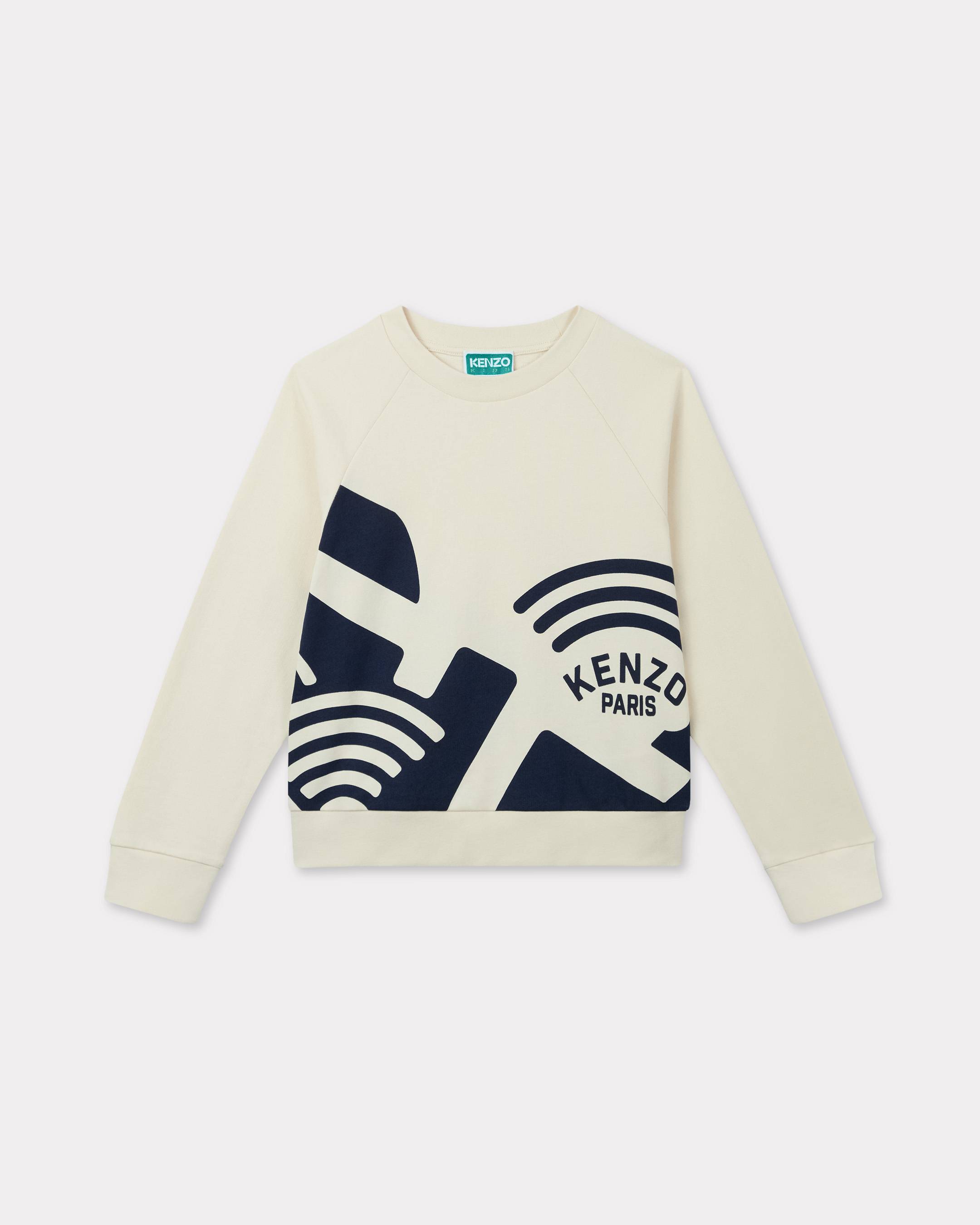KENZO Kids 'East West' Cotton Sweatshirt, Kids, Ecru, Size 12Yrs,