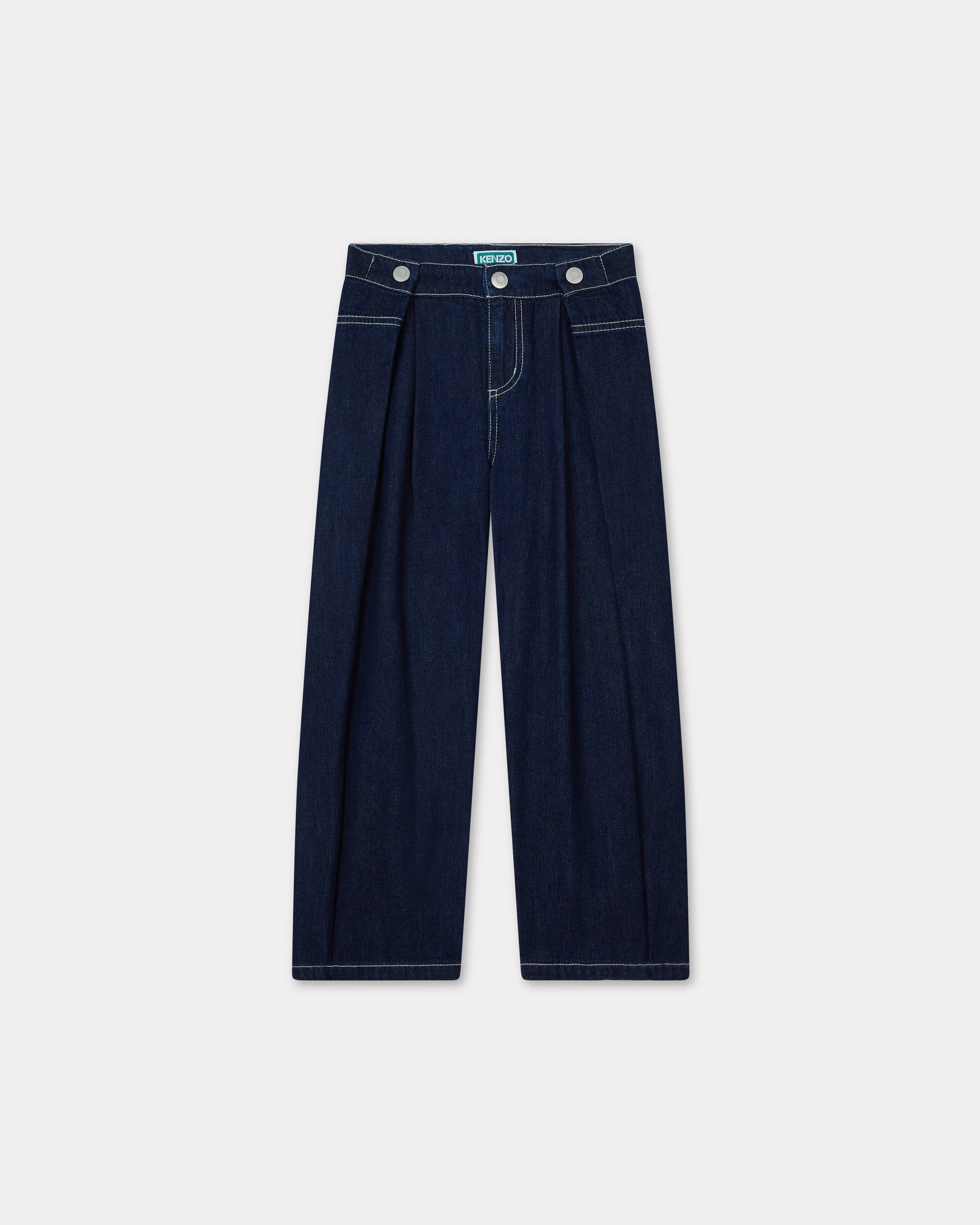 KENZO Kids ' Galaxy' Embroidered Pants In Denim, Kids, Navy Blue, Size 10Yrs, Denim