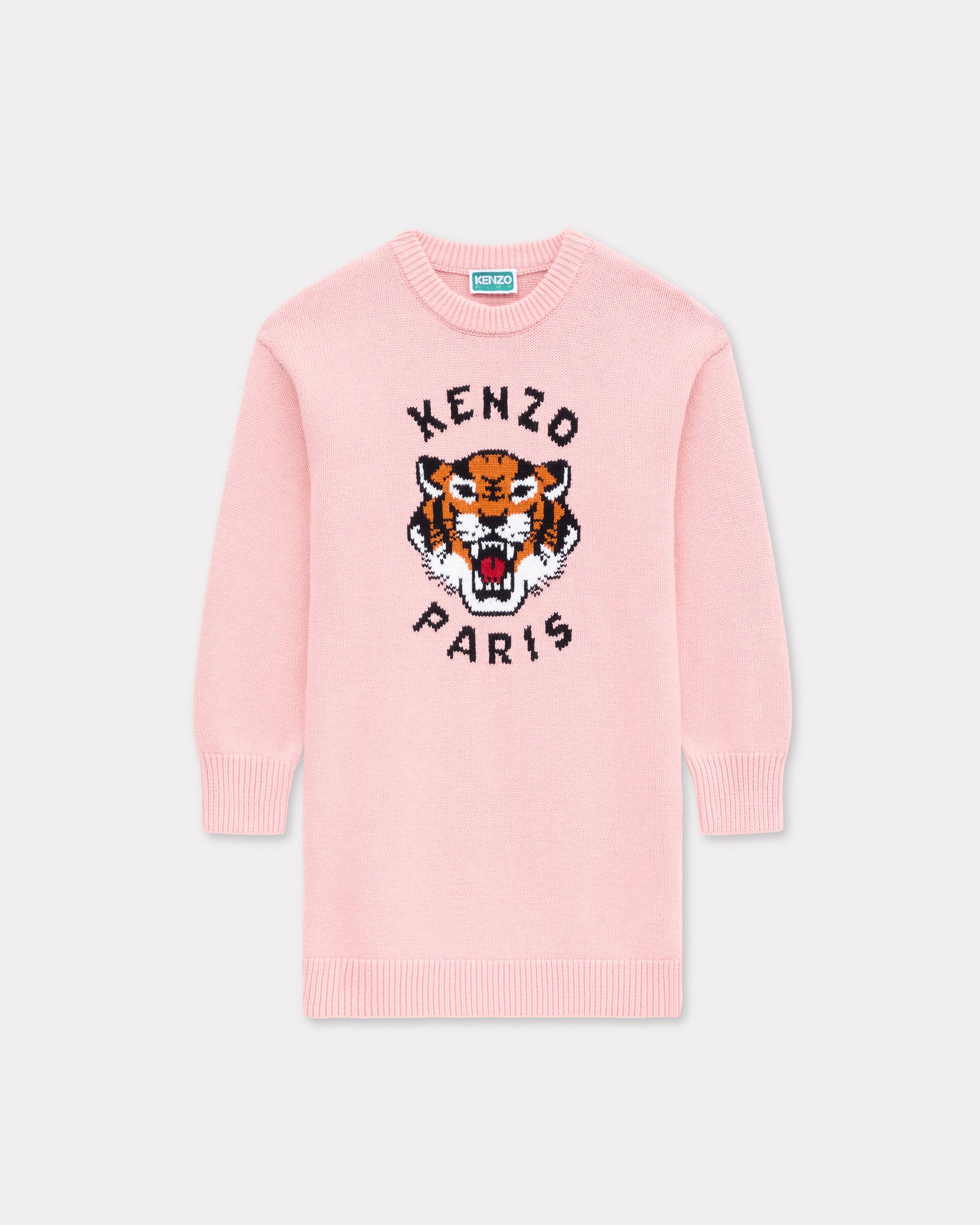 KENZO Kids Dress In a Cotton And Wool Blend, Kids, Pink, Size 12Yrs,