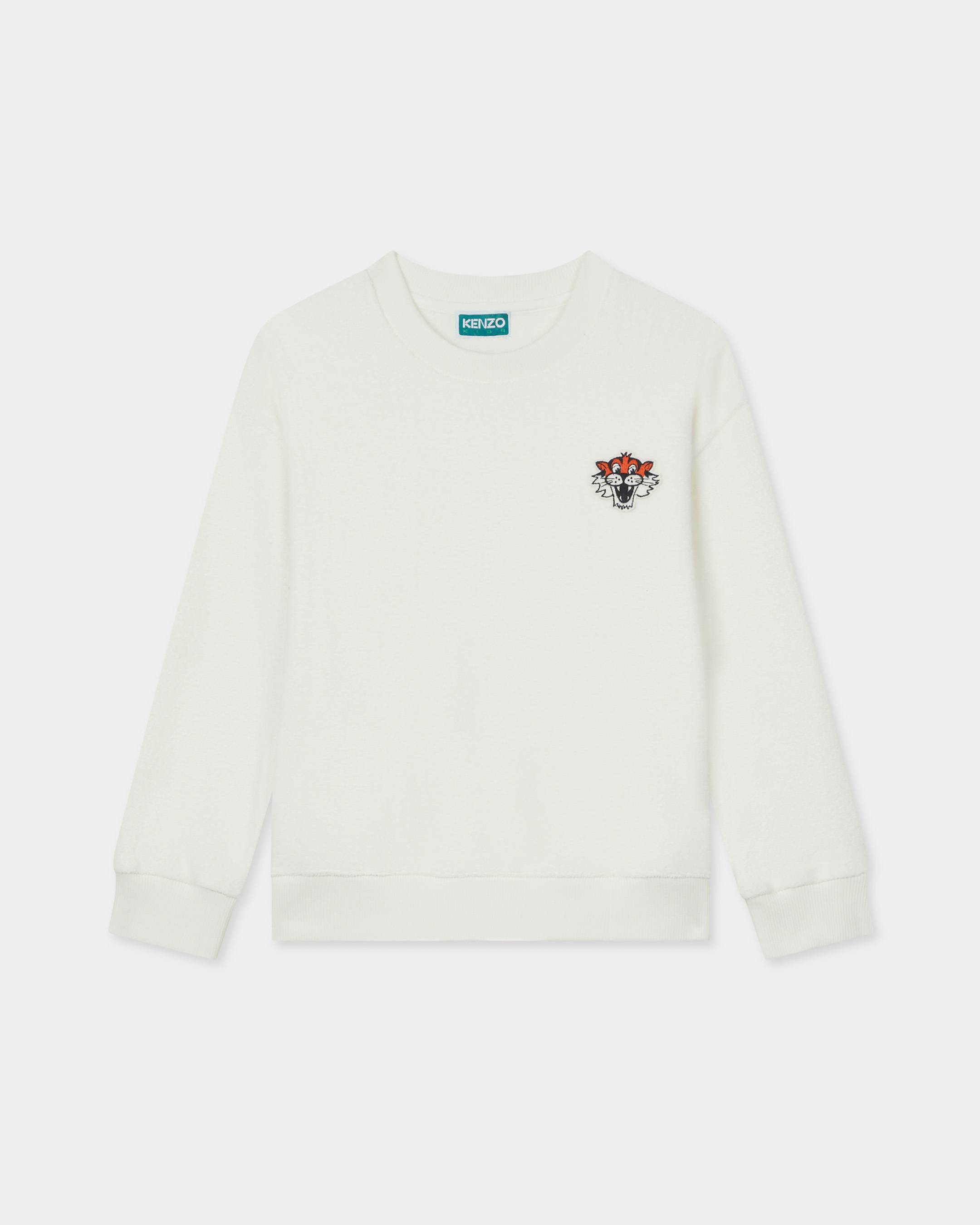 KENZO Kids 'Wonder Space' Embroidered Sweatshirt , Kids, White, Size 6Yrs, Cotton